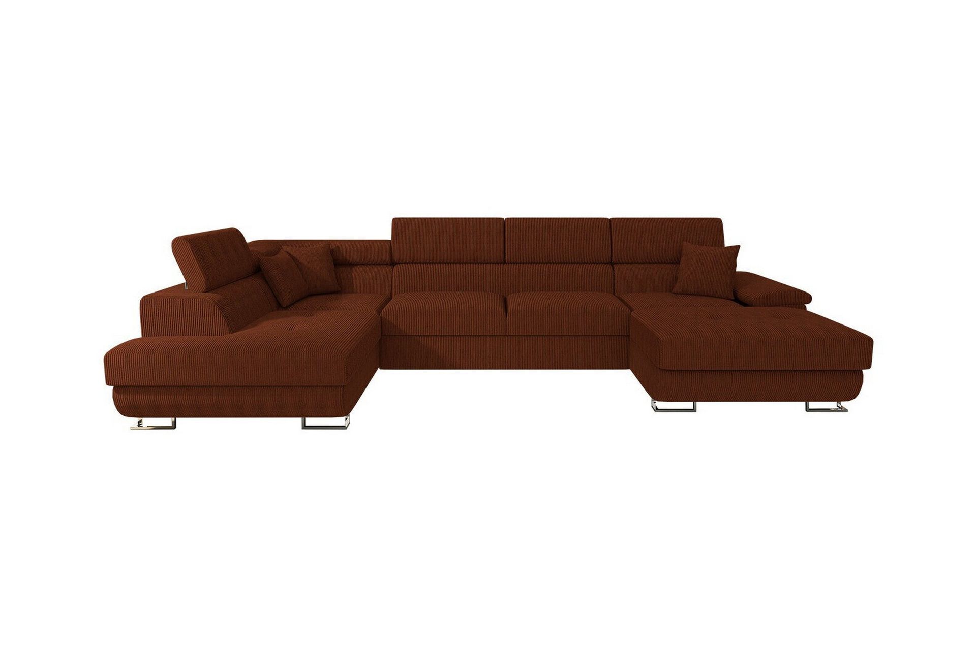 Reginia 4-sits Hörnbäddsoffa 125x270 cm med Förvaring i Manchestertyg - Brun