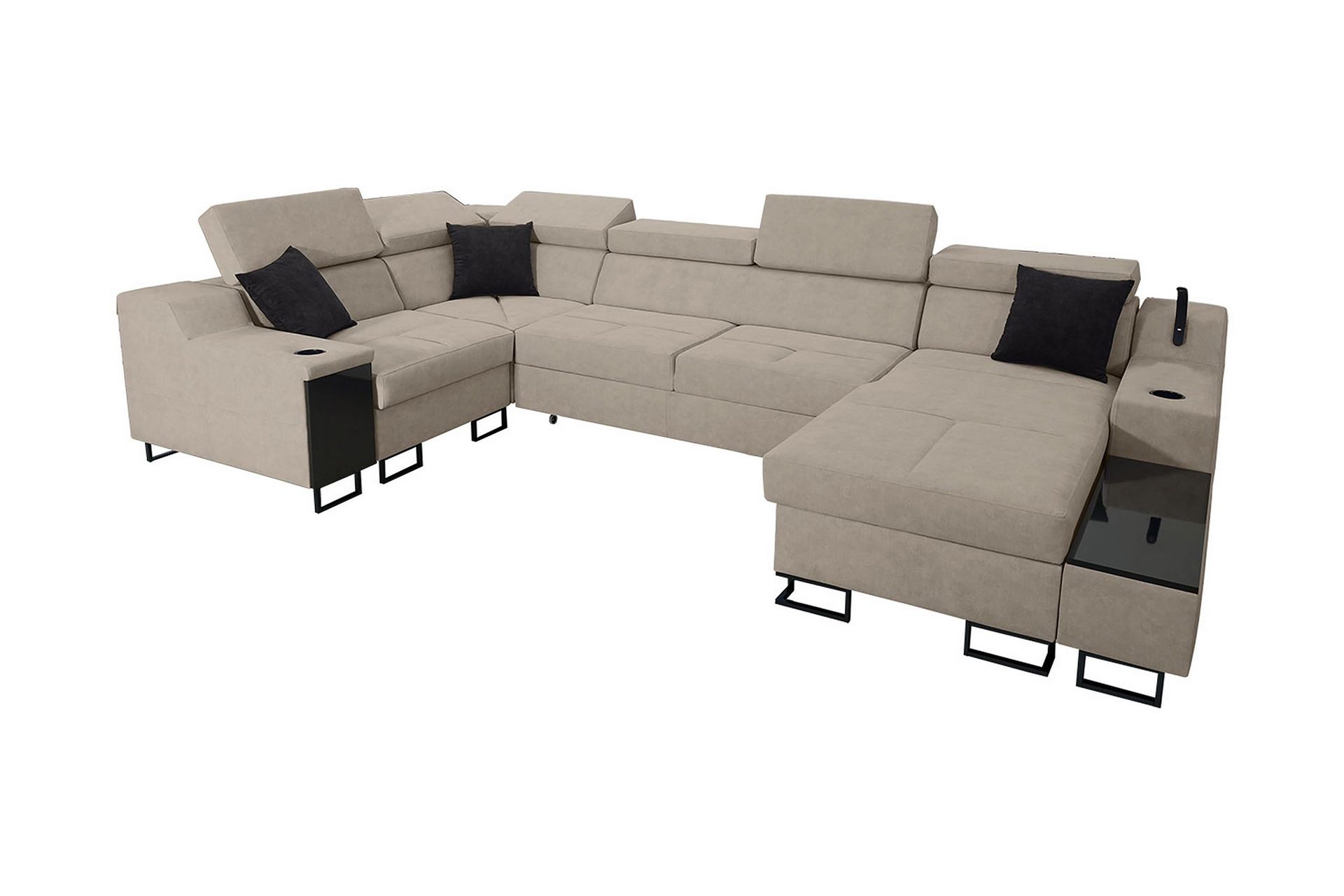 Seginus H&ouml;rnb&auml;ddsoffa m. Divan 5-sits 268x127 - Beige