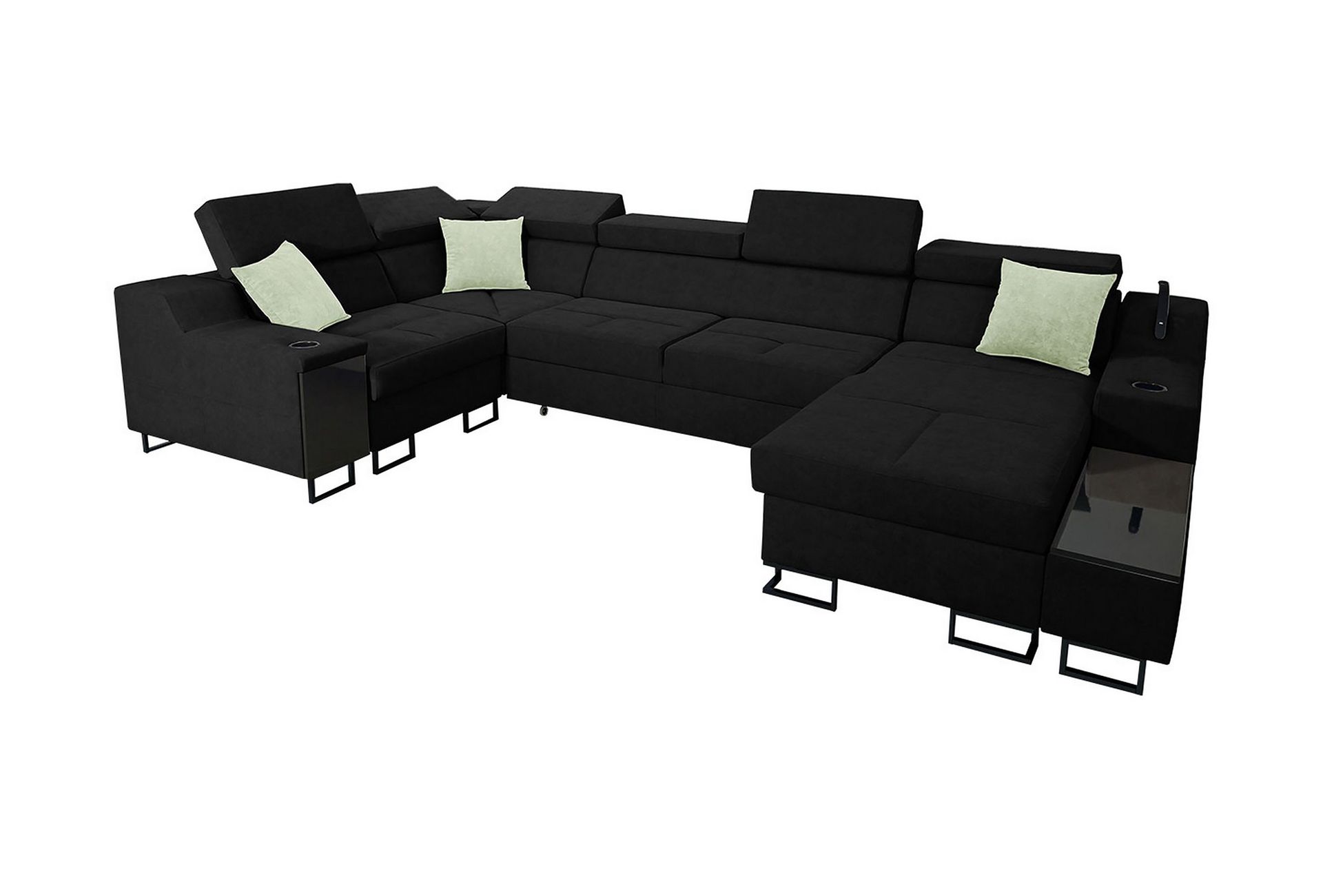 Seginus Hörnbäddsoffa m. Divan 5-sits 268x127 - Svart