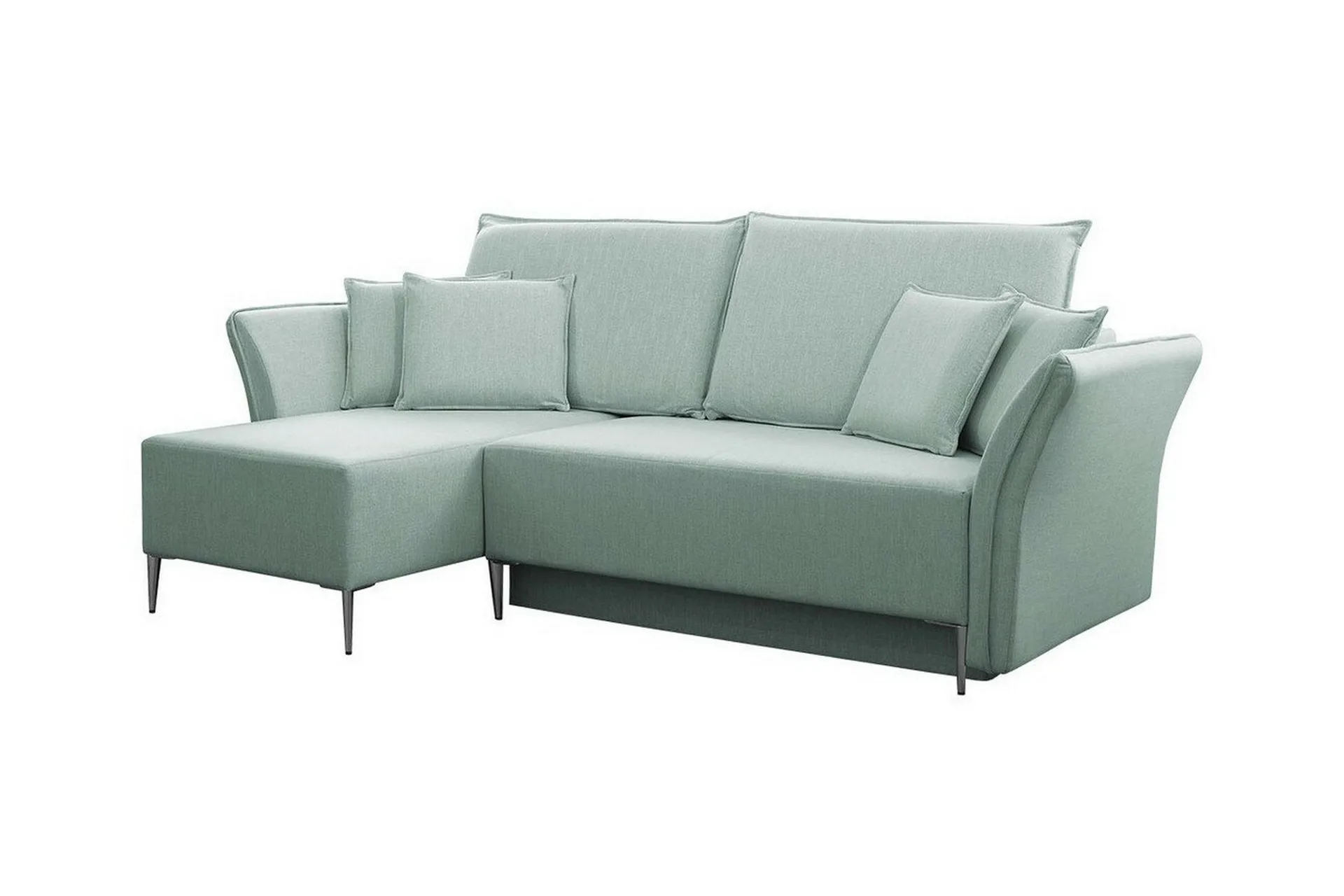 Staffin 3-sits V&auml;nster H&ouml;rnb&auml;ddsoffa 140x200 cm med F&ouml;rvaring i Chenille - Gr&ouml;n