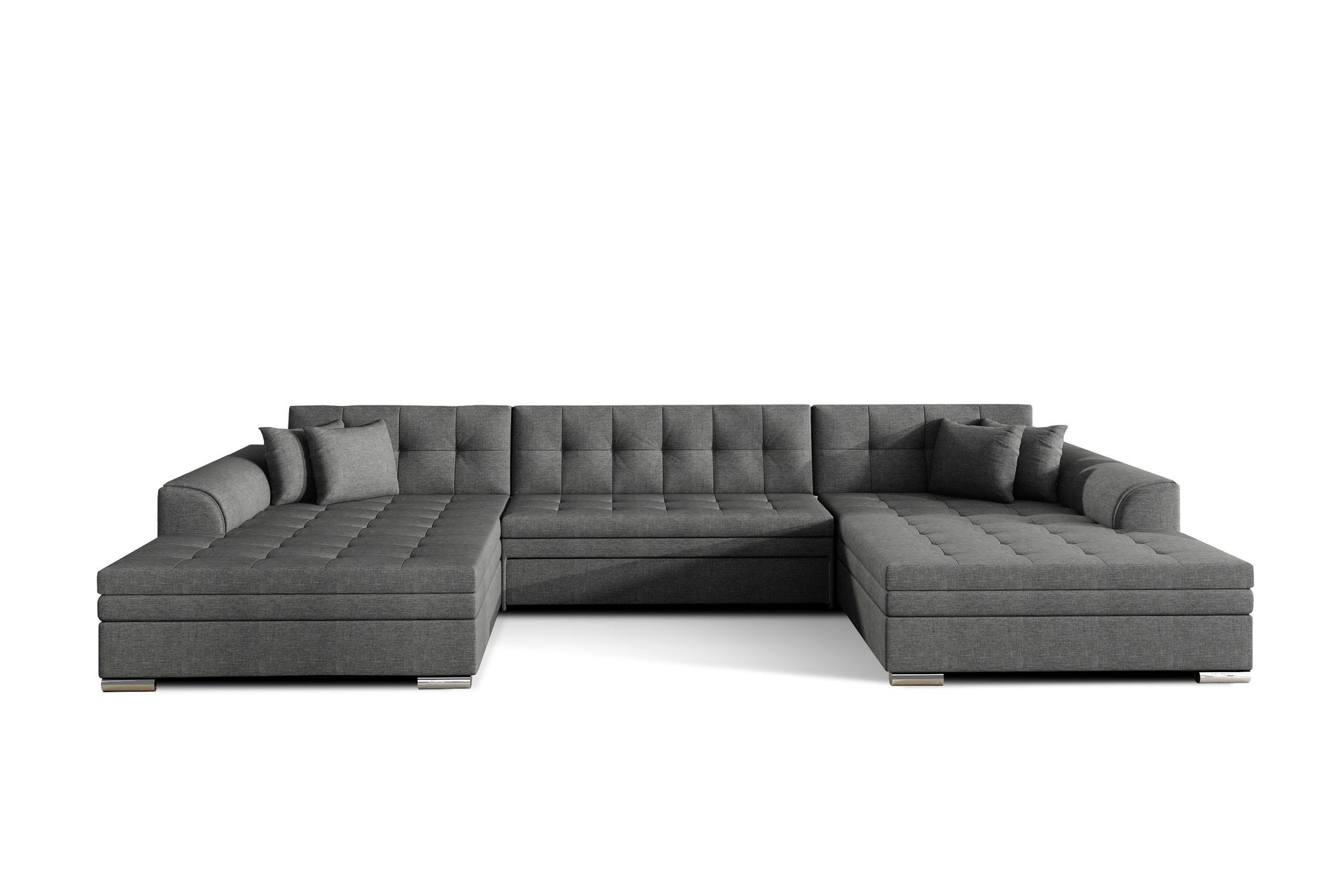 ventolia stor u-formad hörnbäddsoffa - grå