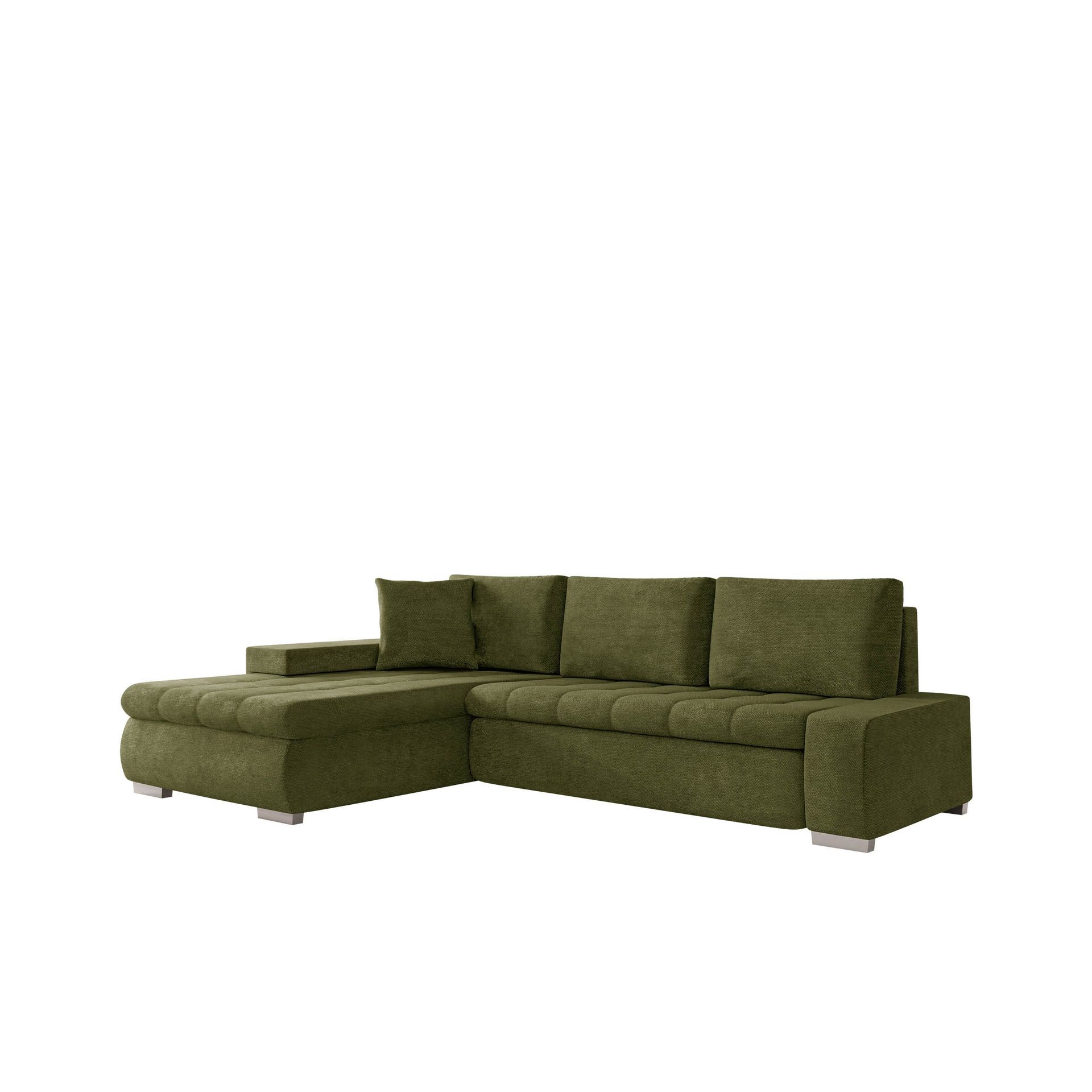 Irja 4-sits Bäddsoffa med divan Vänstervänd - Olivgrön