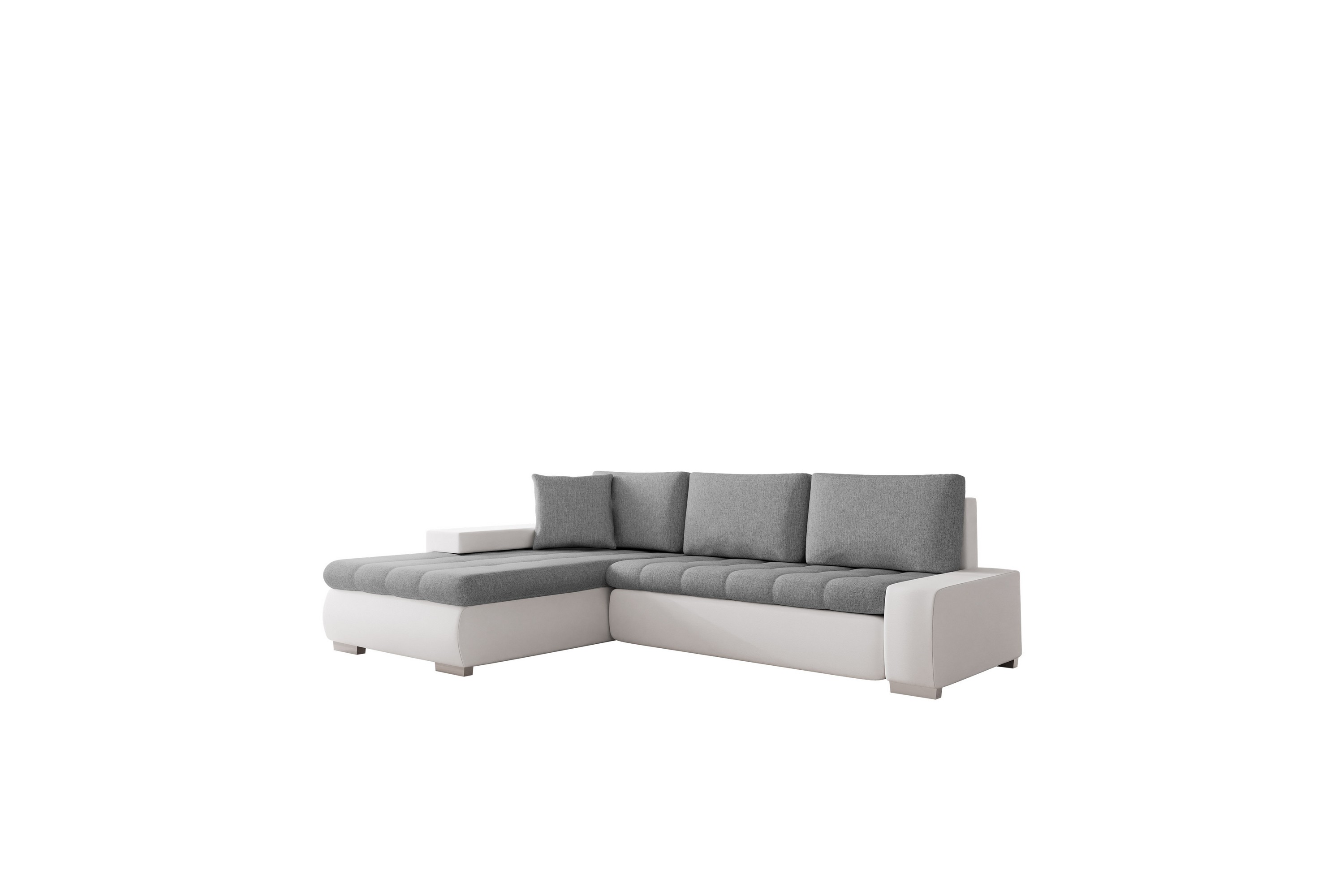 Irja Bäddsoffa med Divan 3-sits i Konstläder Vit/Grå