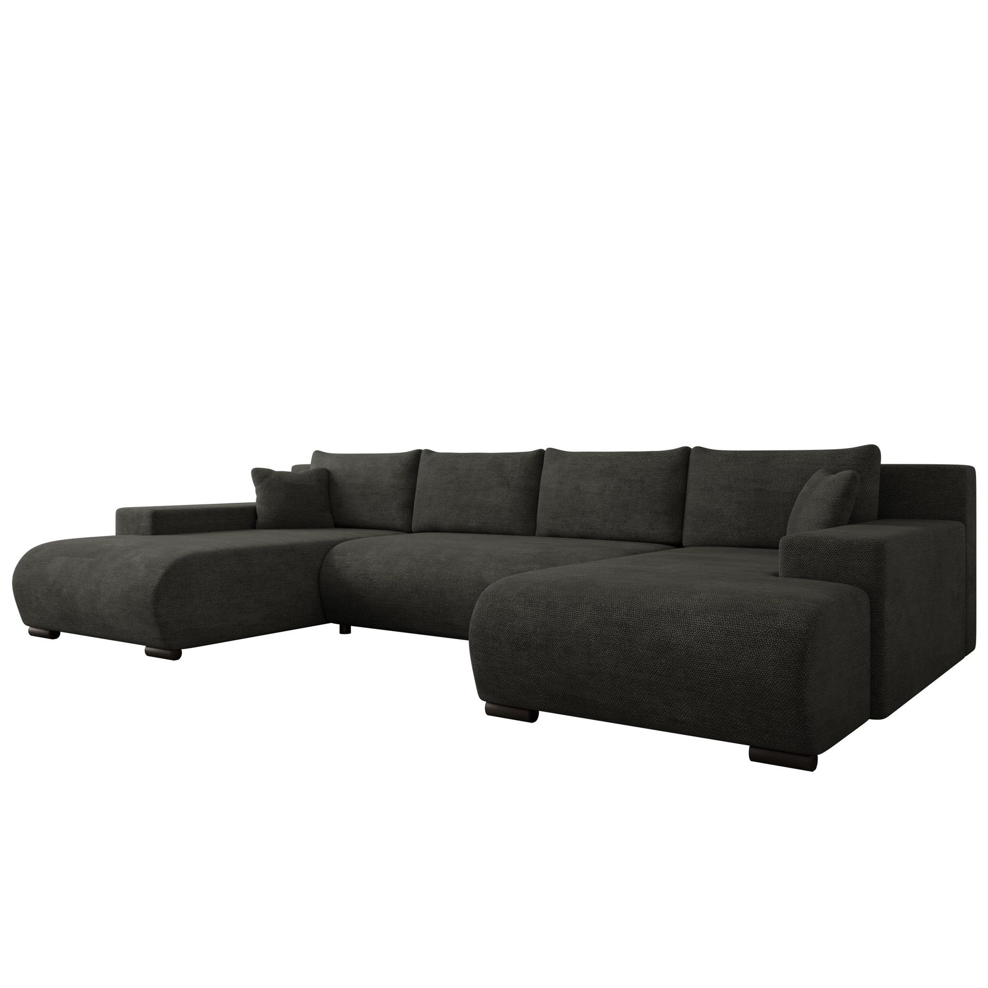 Krysen 4-sits Bäddsoffa med dubbeldivan - svart