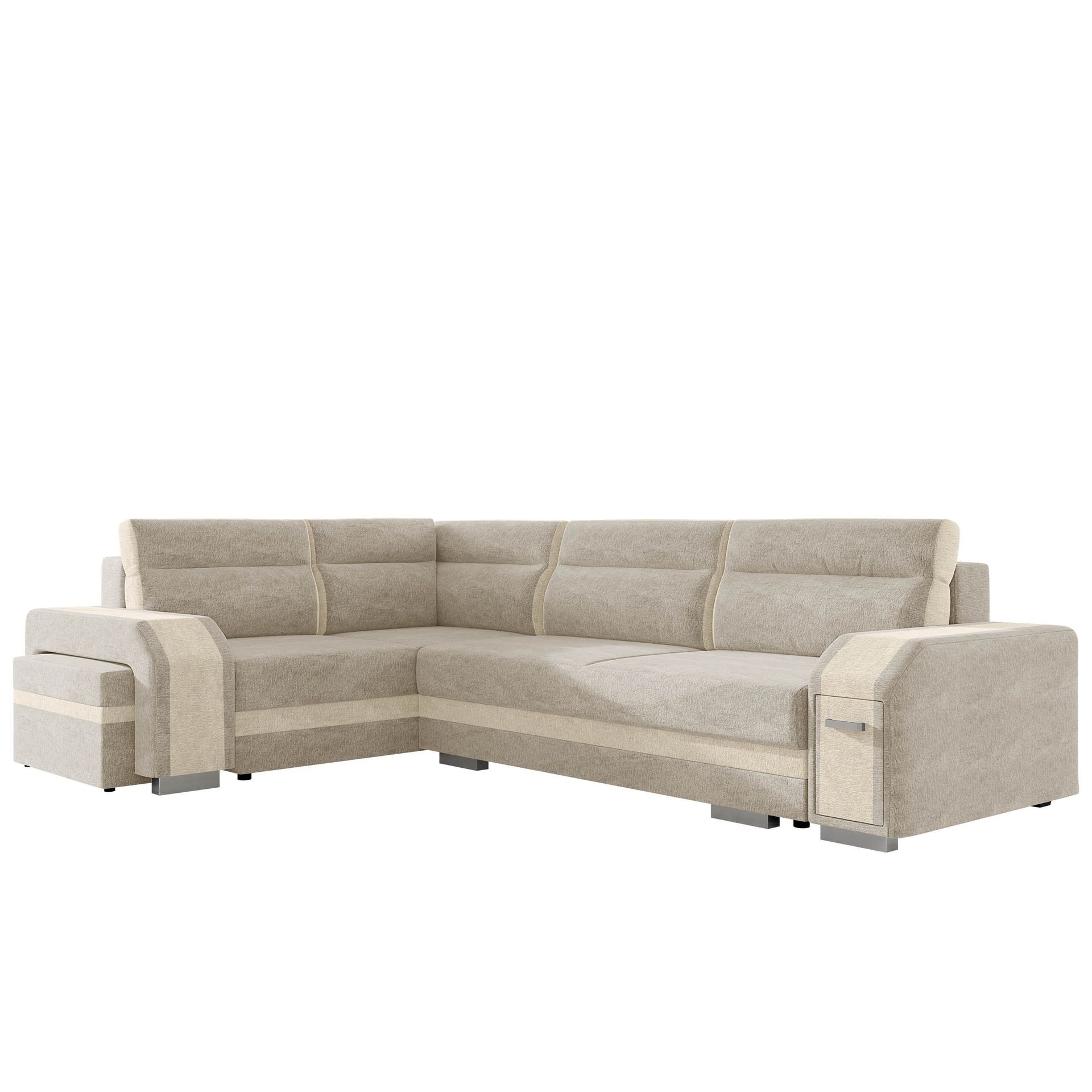 Lesley 4-sits Hörnbäddsoffa med förvaring - beige