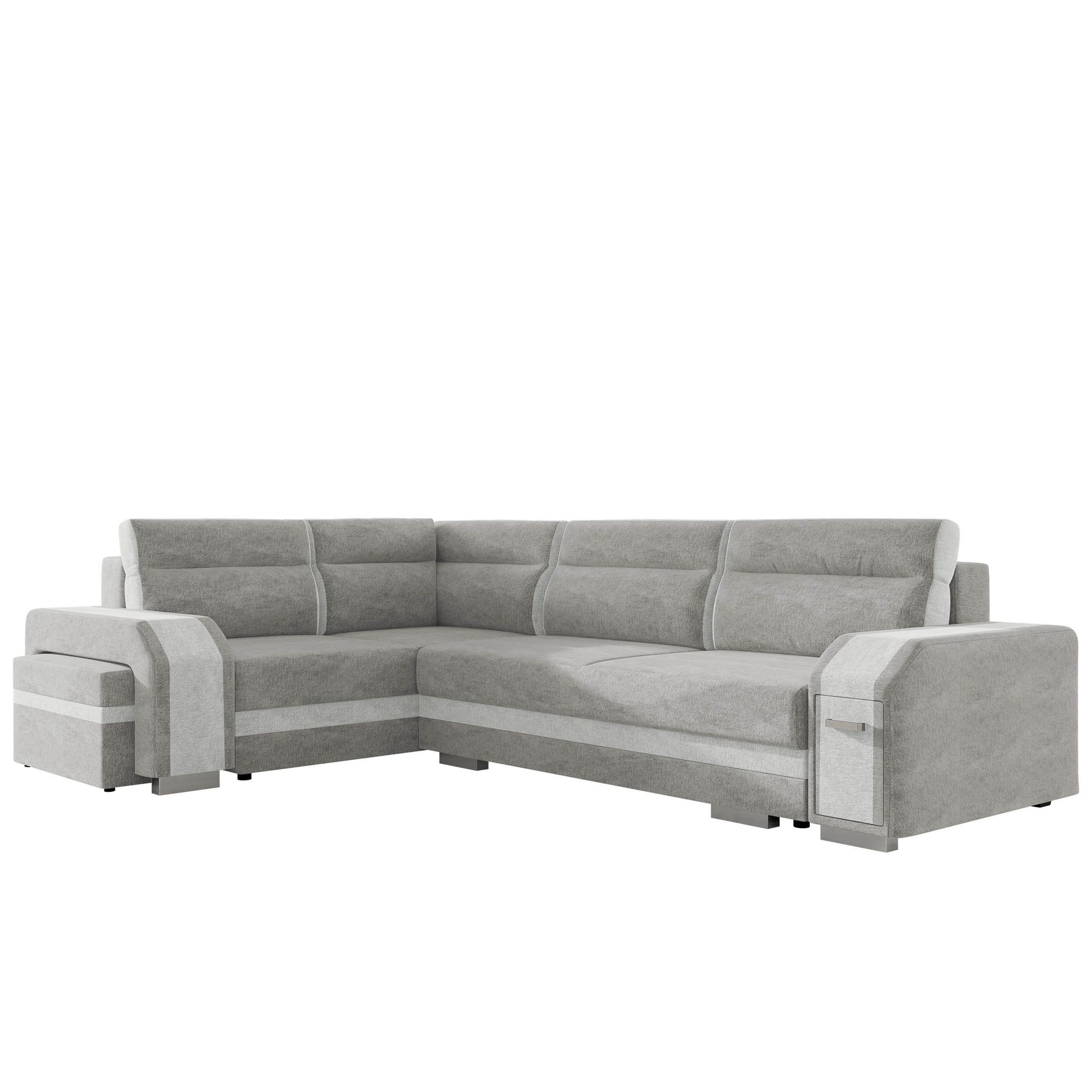 Lesley 4-sits Hörnbäddsoffa med förvaring - grå