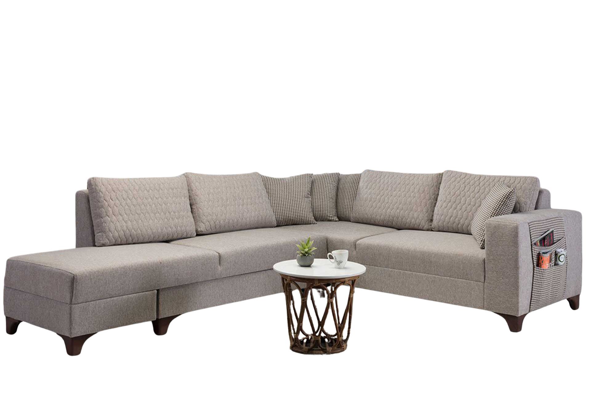 Loftia Hörnsoffa-bäddsoffa 230x90x150 cm - Kräm
