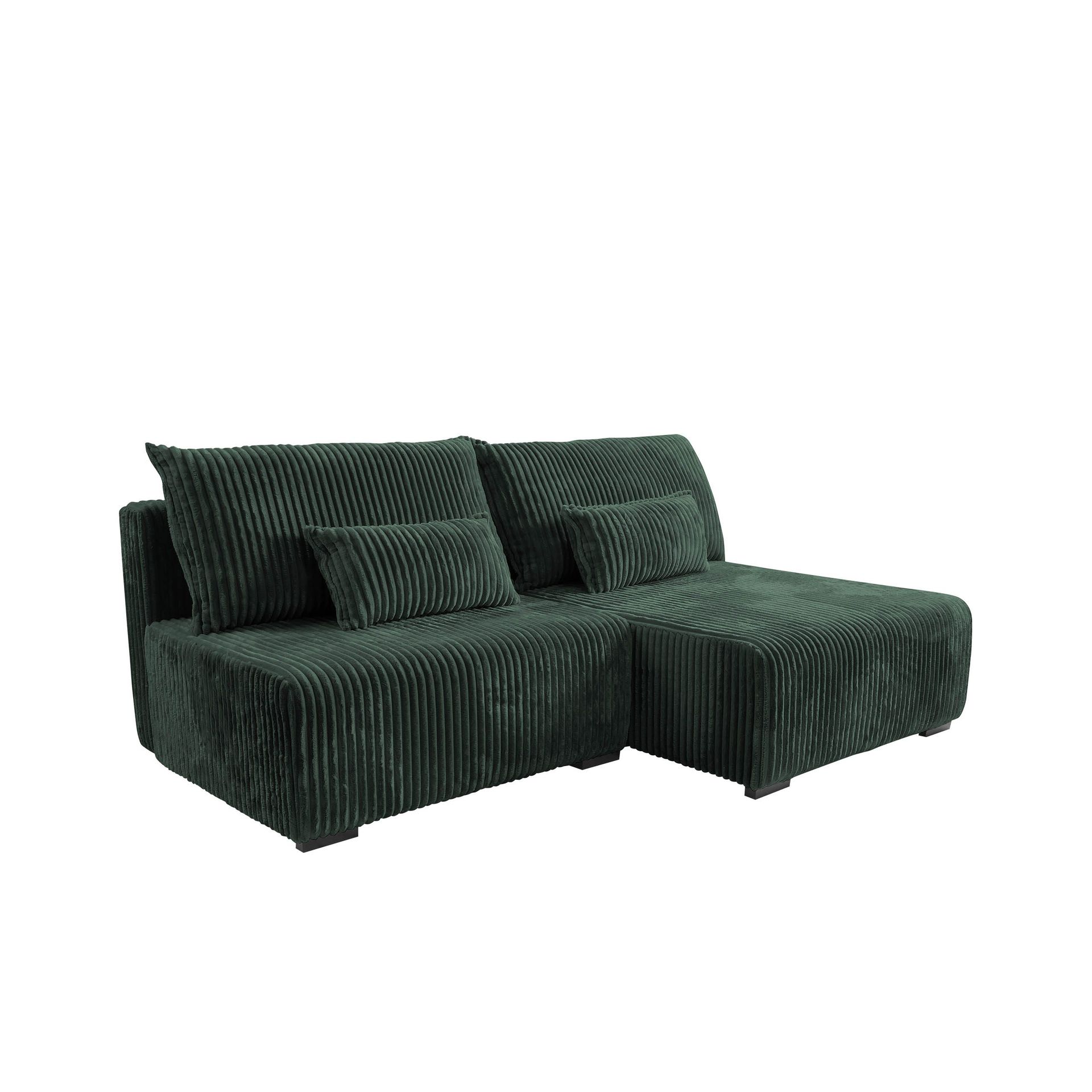 Lorynn 3-sits Bäddsoffa med divan - mörkgrön