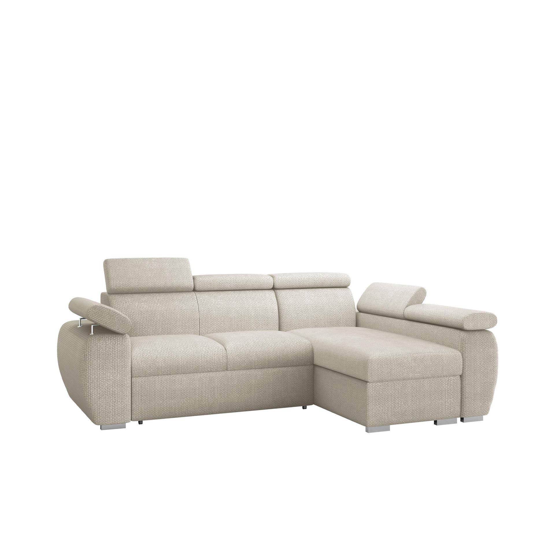 Binche 3-sits Bäddsoffa divan höger med förvaring - beige