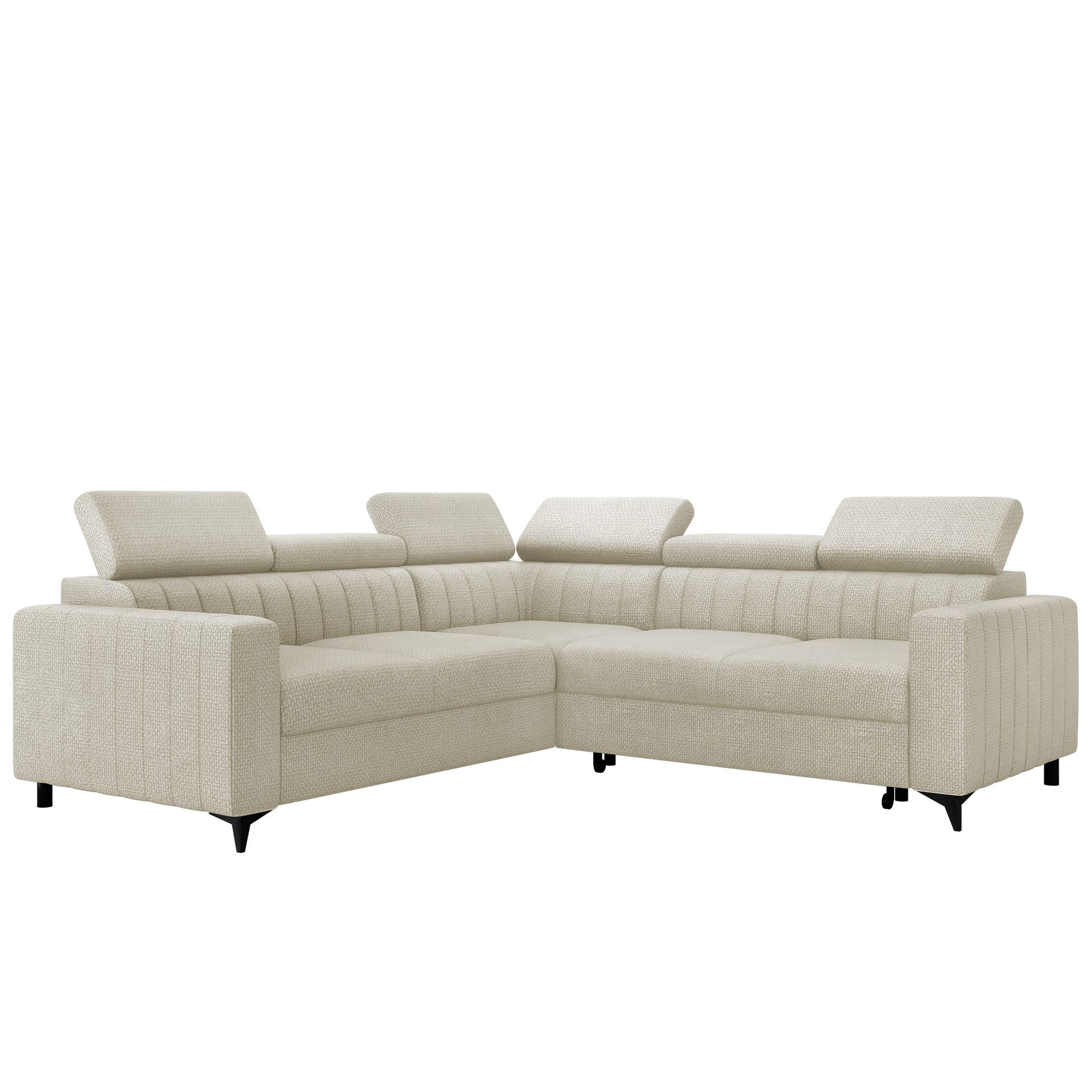 Milano 5-sits Bäddsoffa hörn med förvaring - Beige