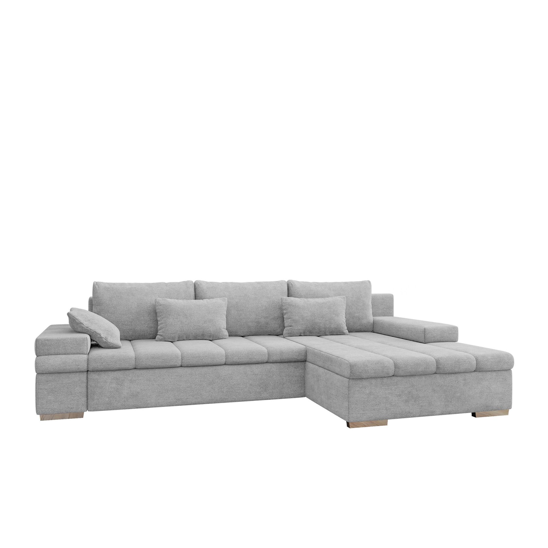 Naoma 4-sits B&auml;ddsoffa divan h&ouml;ger med f&ouml;rvaring - gr&aring;