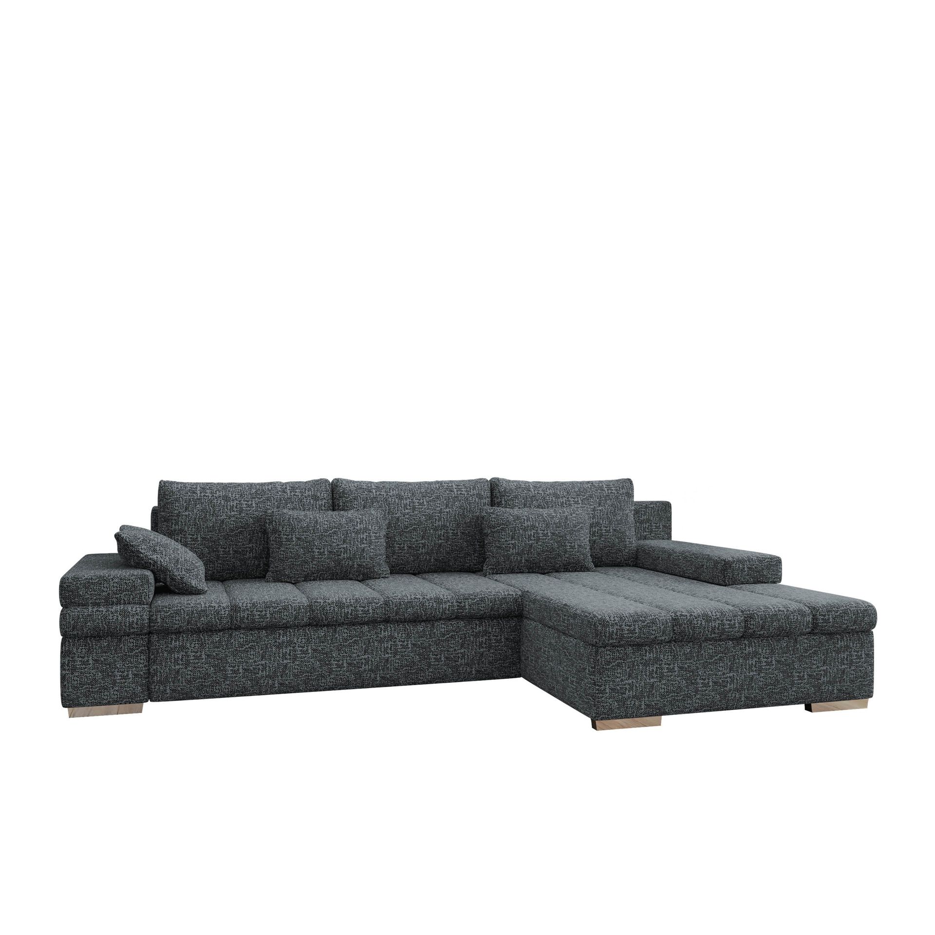 Naoma 4-sits B&auml;ddsoffa divan h&ouml;ger med f&ouml;rvaring - gr&aring;