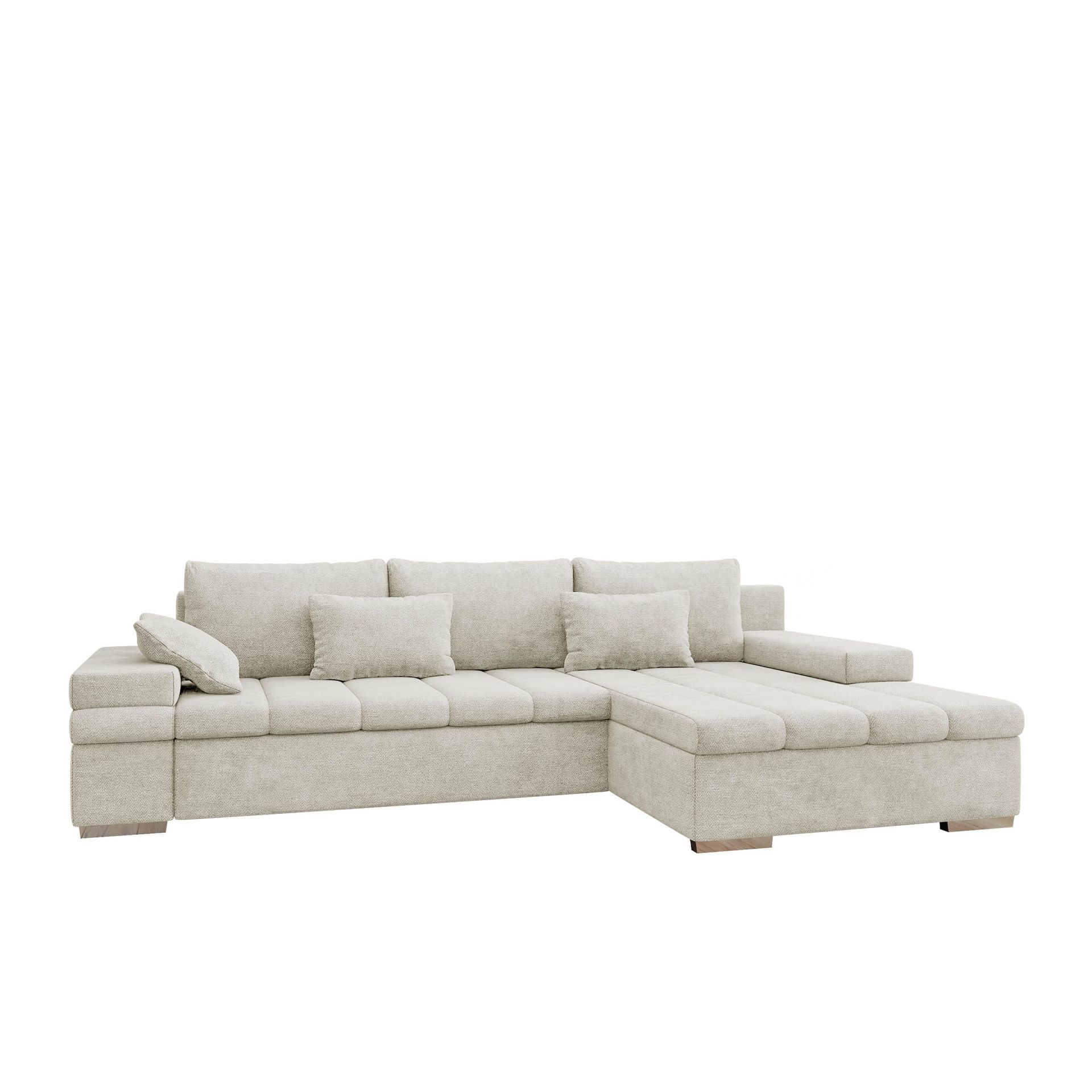 Naoma 4-sits B&auml;ddsoffa divan h&ouml;ger med f&ouml;rvaring -