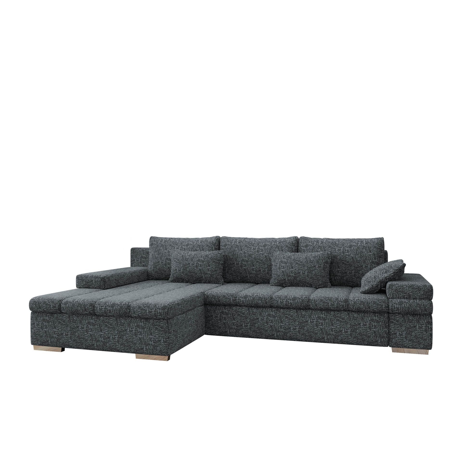 Naoma 4-sits B&auml;ddsoffa divan v&auml;nster med f&ouml;rvaring - gr&aring;