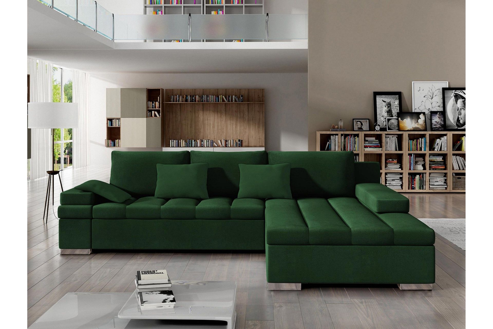 Naoma Bäddsoffa m. Divan 3-sits - Svart