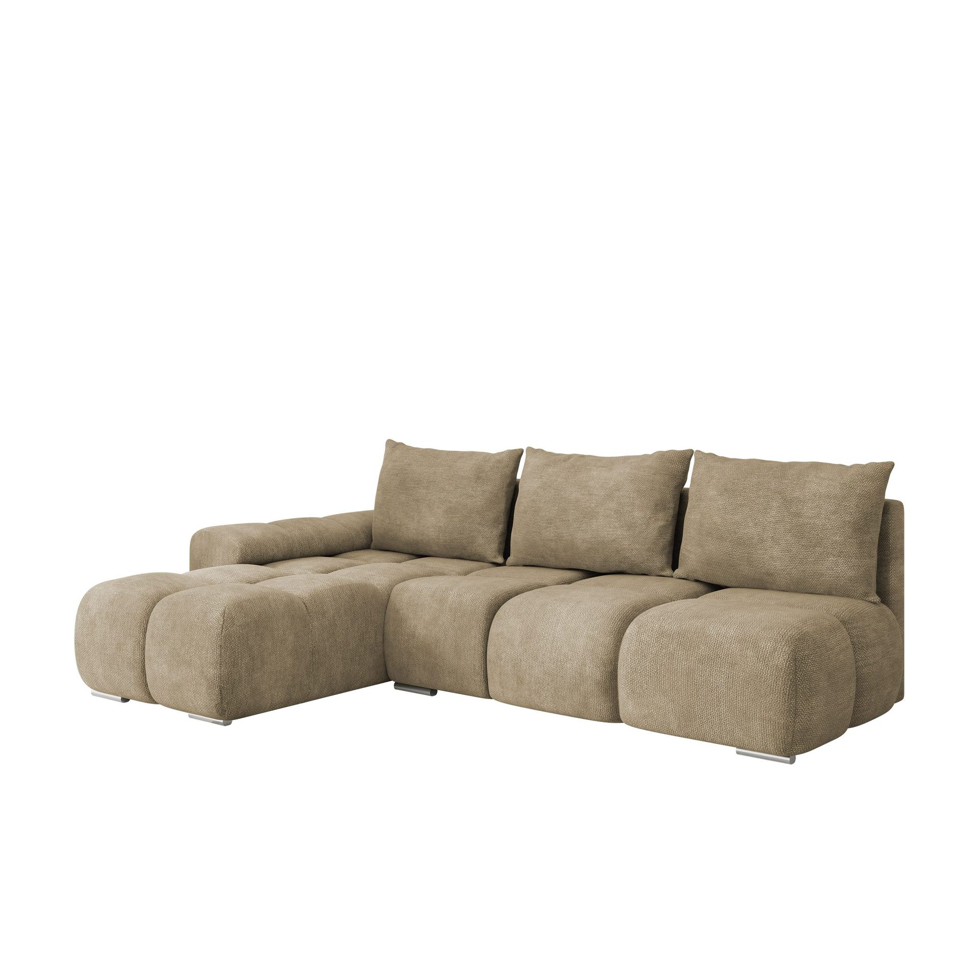 Nessa 4-sits B&auml;ddsoffa divan v&auml;nster med f&ouml;rvaring - beige