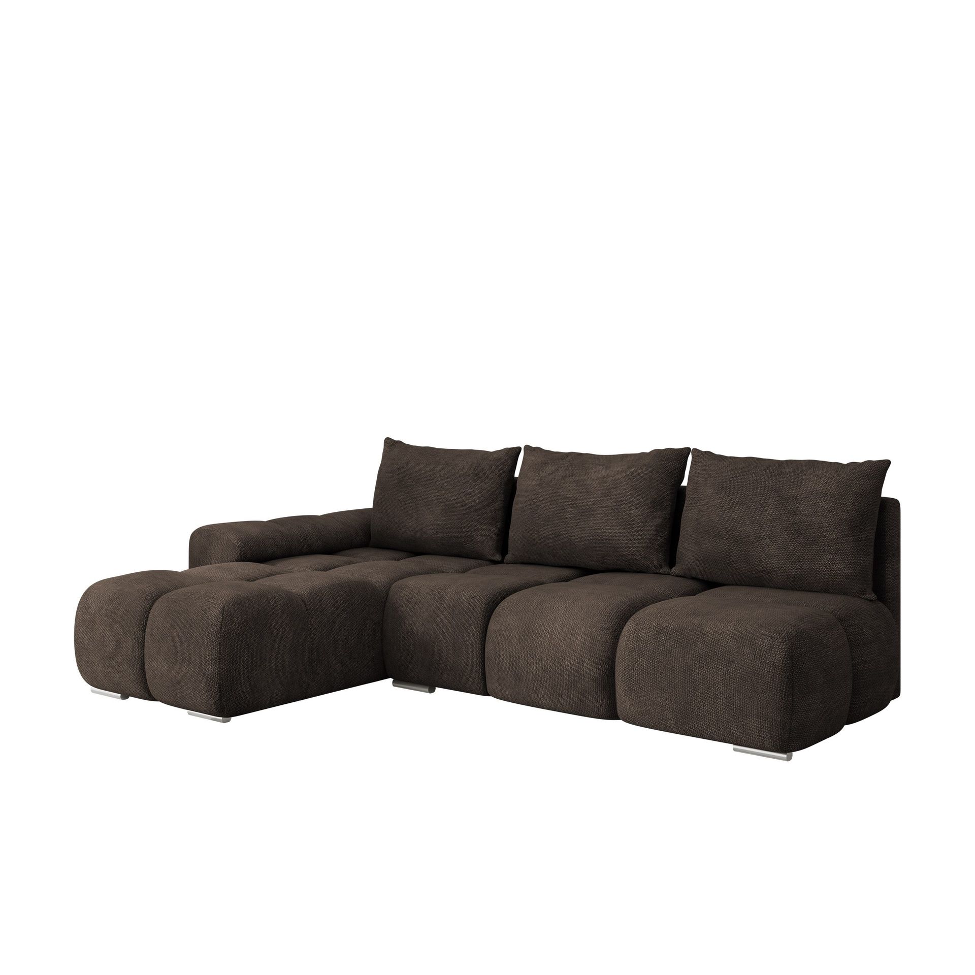 Nessa 4-sits B&auml;ddsoffa divan v&auml;nster med f&ouml;rvaring - brun