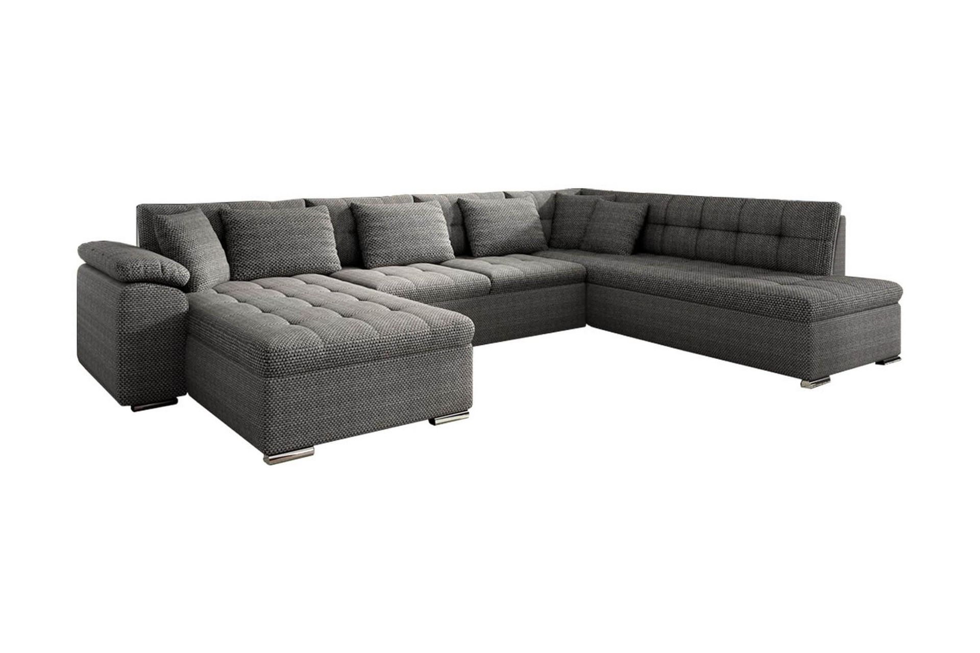 Niko U-B&auml;ddsoffa 350x205x76 cm Divan V&auml;nster - M&ouml;rkgr&aring;