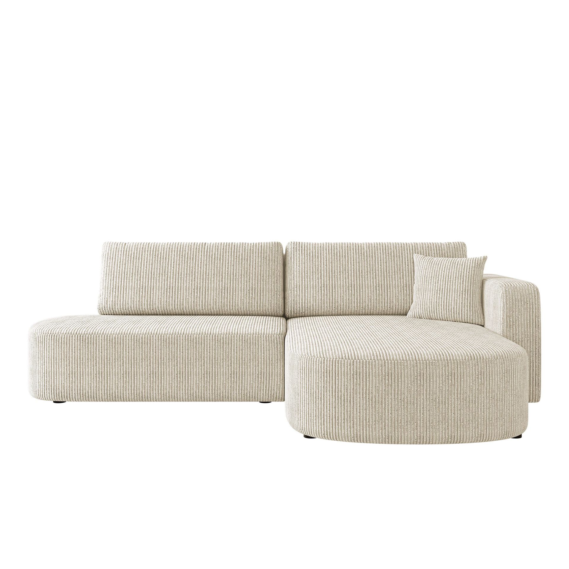 Pryda 4-sits Bäddsoffa divan höger med förvaring - beige