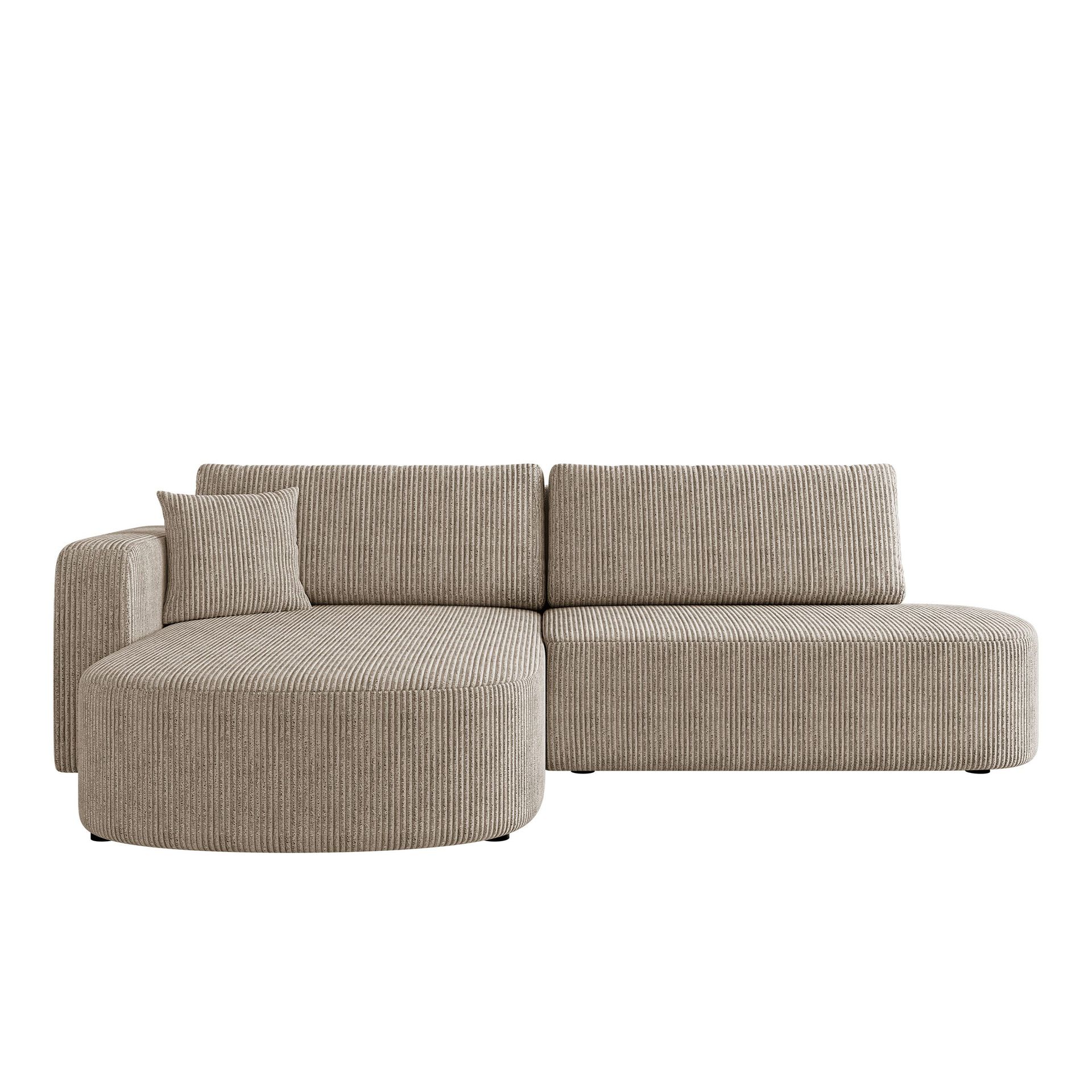 Pryda 4-sits B&auml;ddsoffa divan v&auml;nster med f&ouml;rvaring - beige