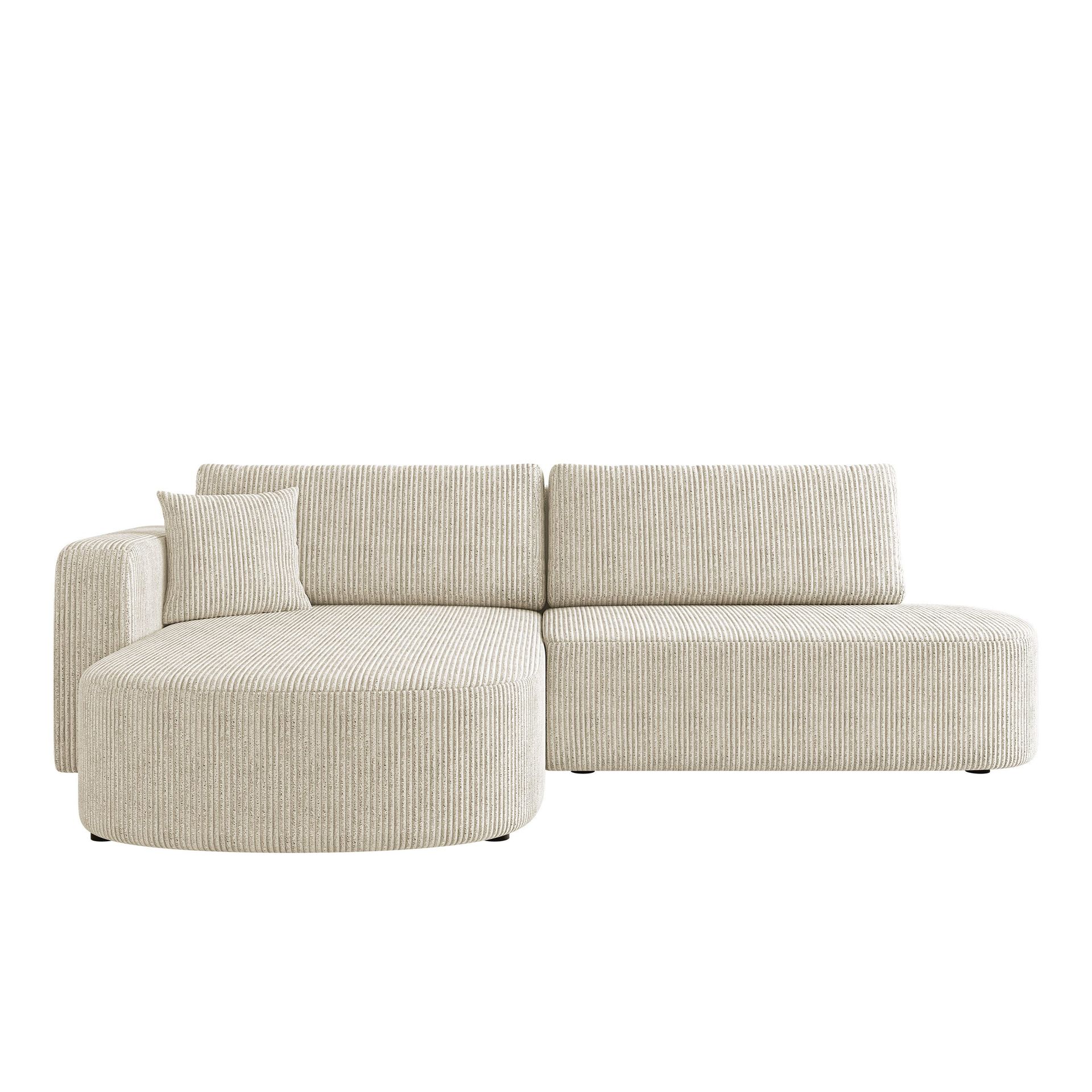 Pryda 4-sits Bäddsoffa divan vänster med förvaring - beige