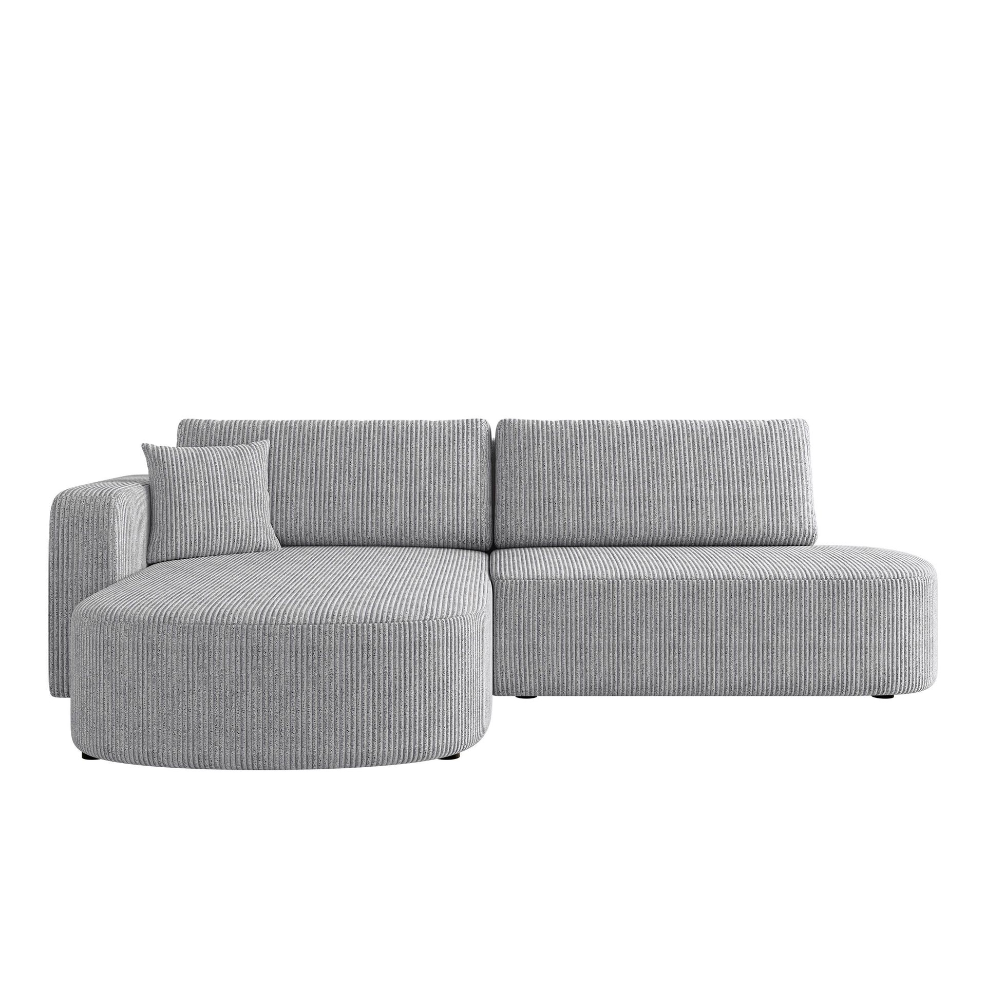 Pryda 4-sits Bäddsoffa divan vänster med förvaring - grå
