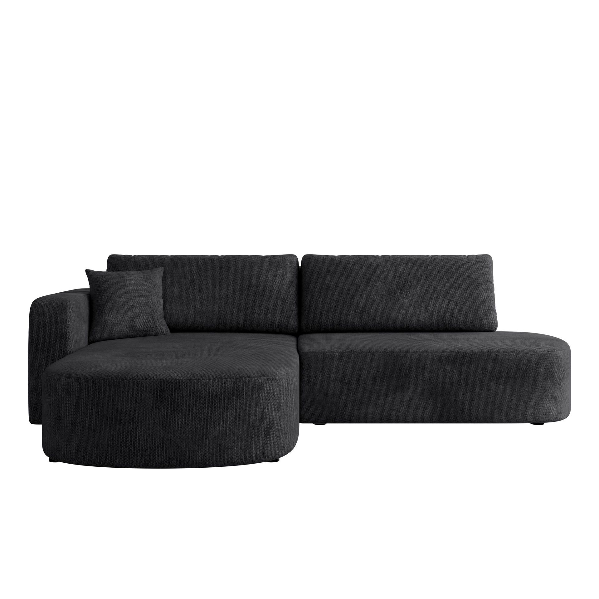 Pryda 4-sits B&auml;ddsoffa divan v&auml;nster med f&ouml;rvaring - svart