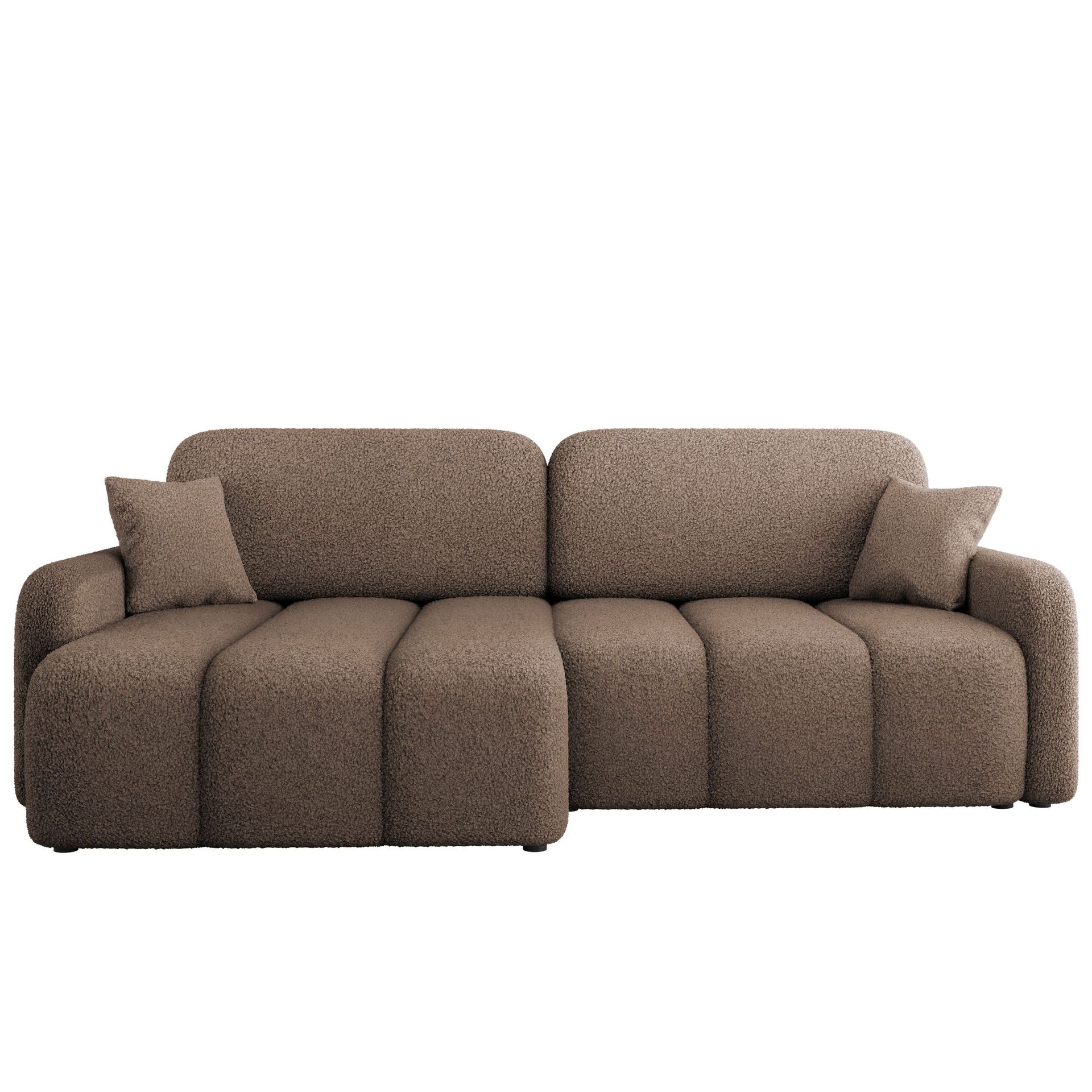 Quarlos 3-sits Bäddsoffa med Divan Vänster och Förvaring - Brun