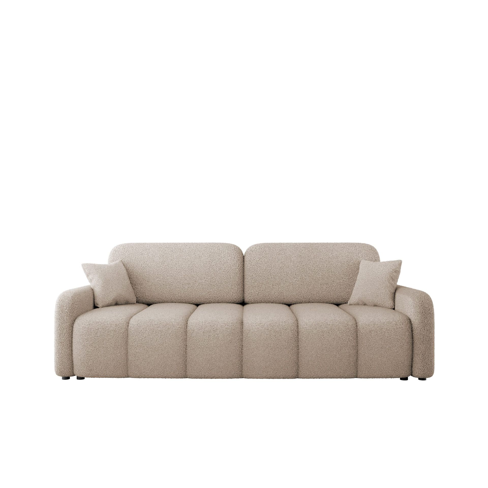Quarlos 3-sits B&auml;ddsoffa med F&ouml;rvaring - M&ouml;rkbeige