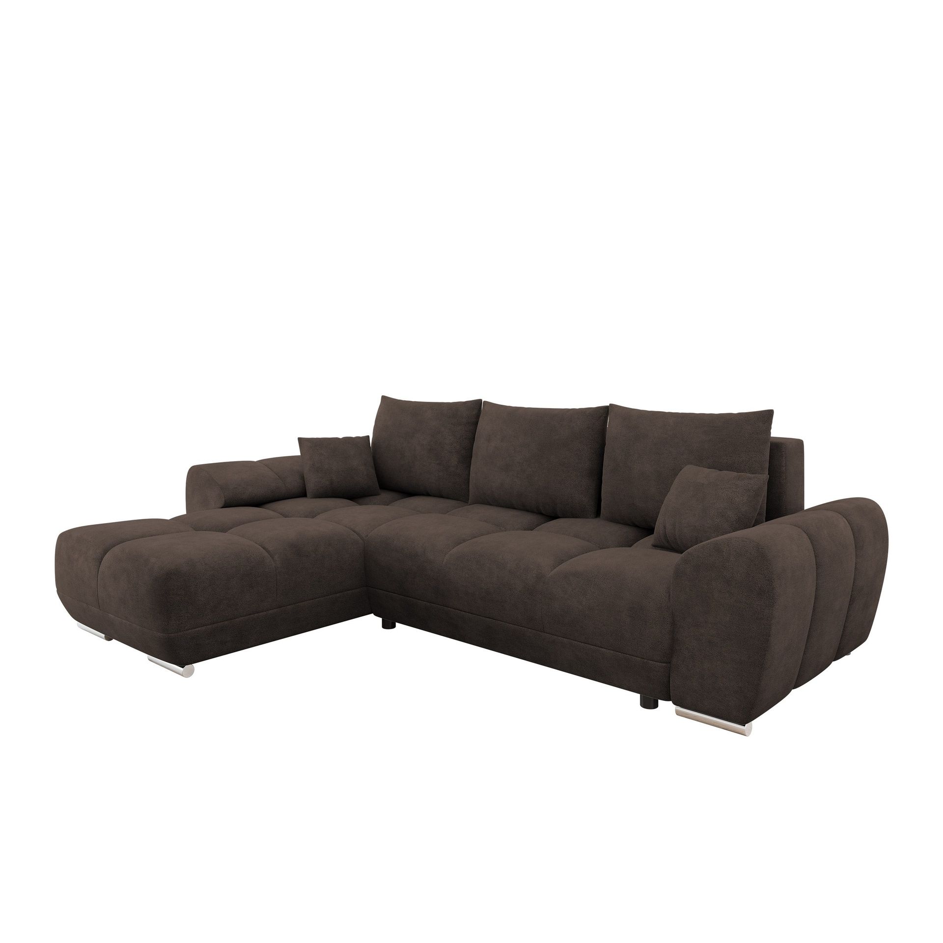 Simerly 4-sits Bäddsoffa divan vänster med förvaring - Brun