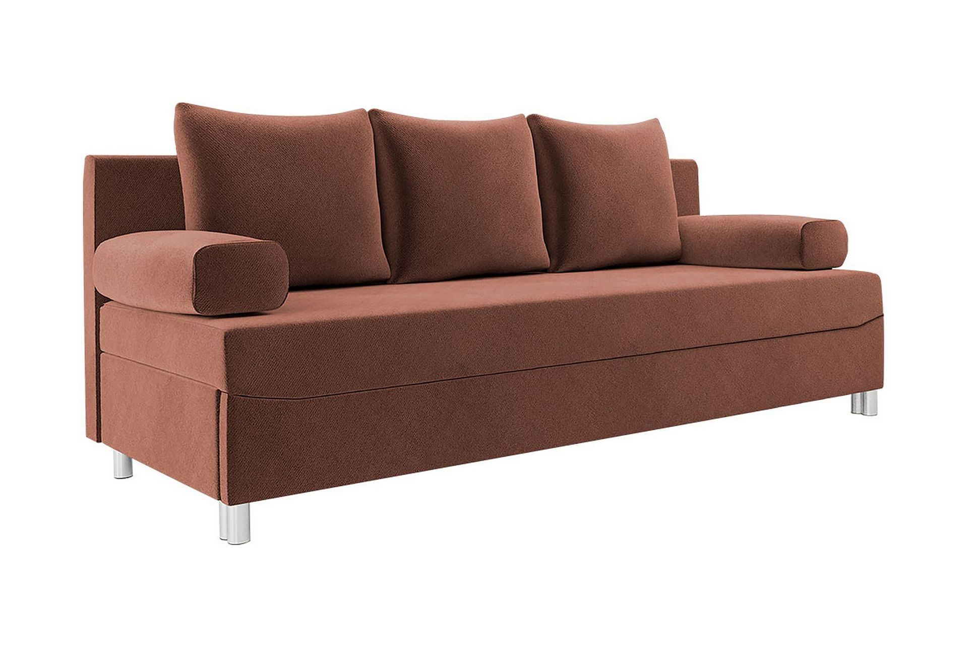 Skatteg 3-sits L&auml;ngsb&auml;ddad B&auml;ddsoffa 133x192 cm med F&ouml;rvaring i Tyg - Terrakotta