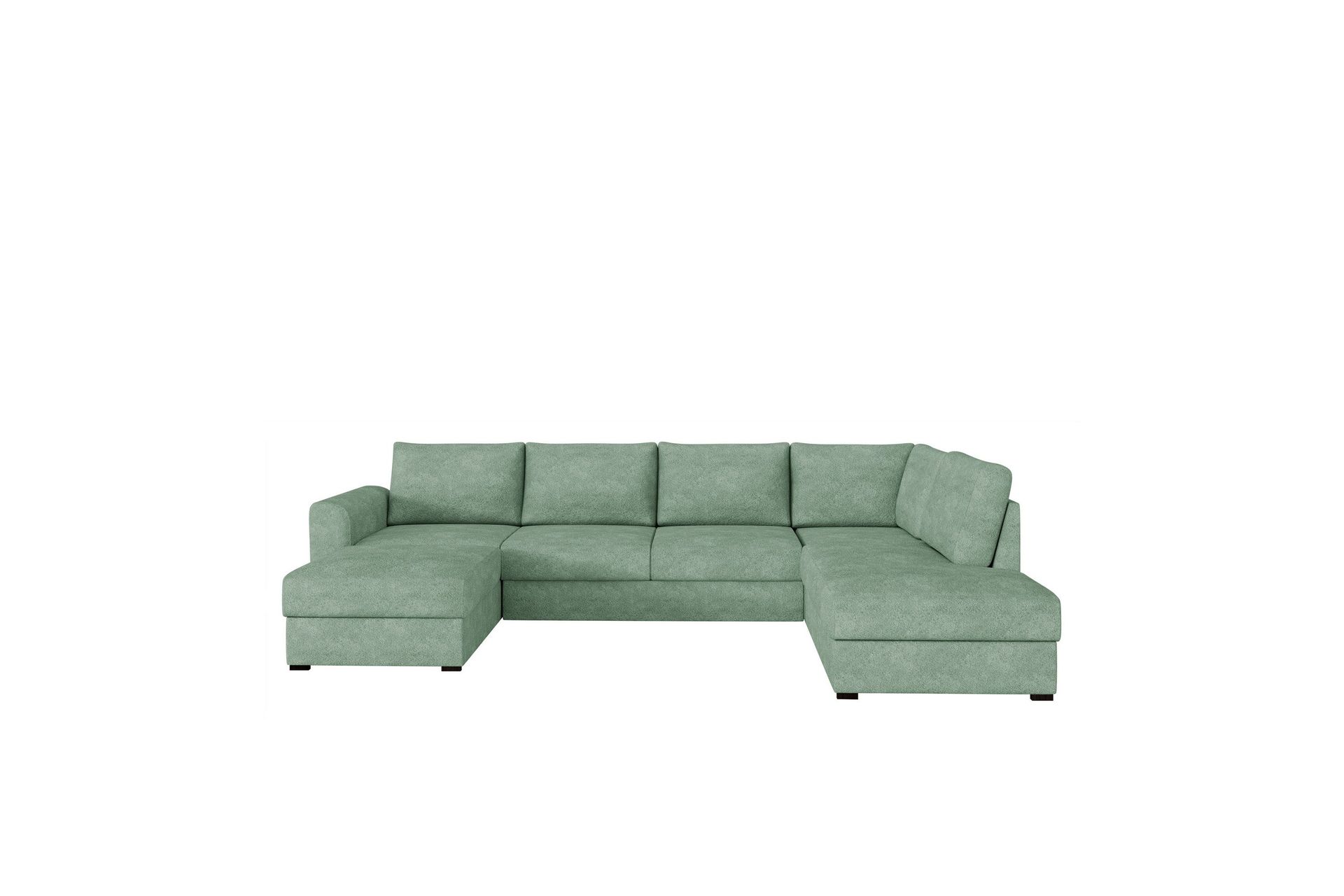 Taberk B&auml;ddsoffa med Divan och Sch&auml;slong 4-sits i Boucl&eacute; - Gr&ouml;n