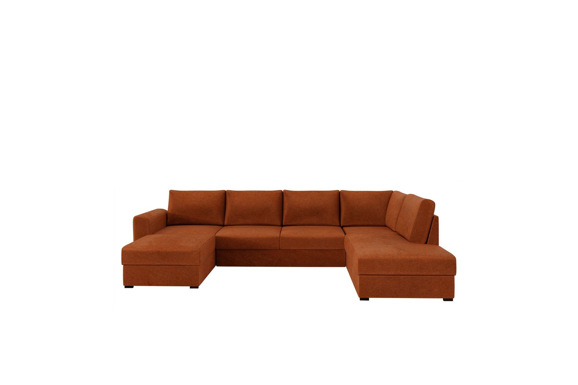 Taberk B&auml;ddsoffa med Divan och Sch&auml;slong 4-sits i Chenille - Orange
