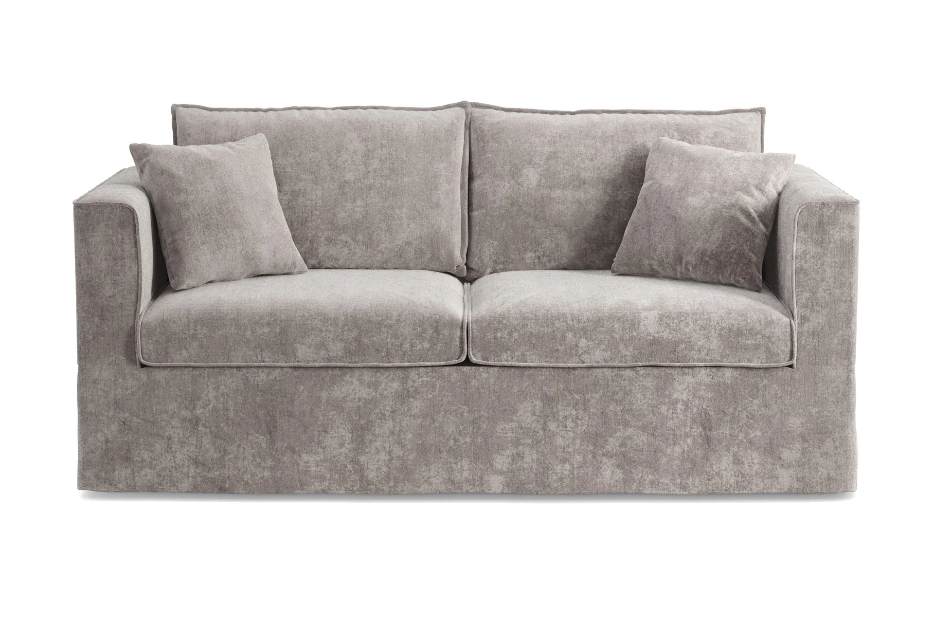 Travstad 3-sits B&auml;ddsoffa i Chenille framm&aring;tb&auml;ddad - Gr&aring;