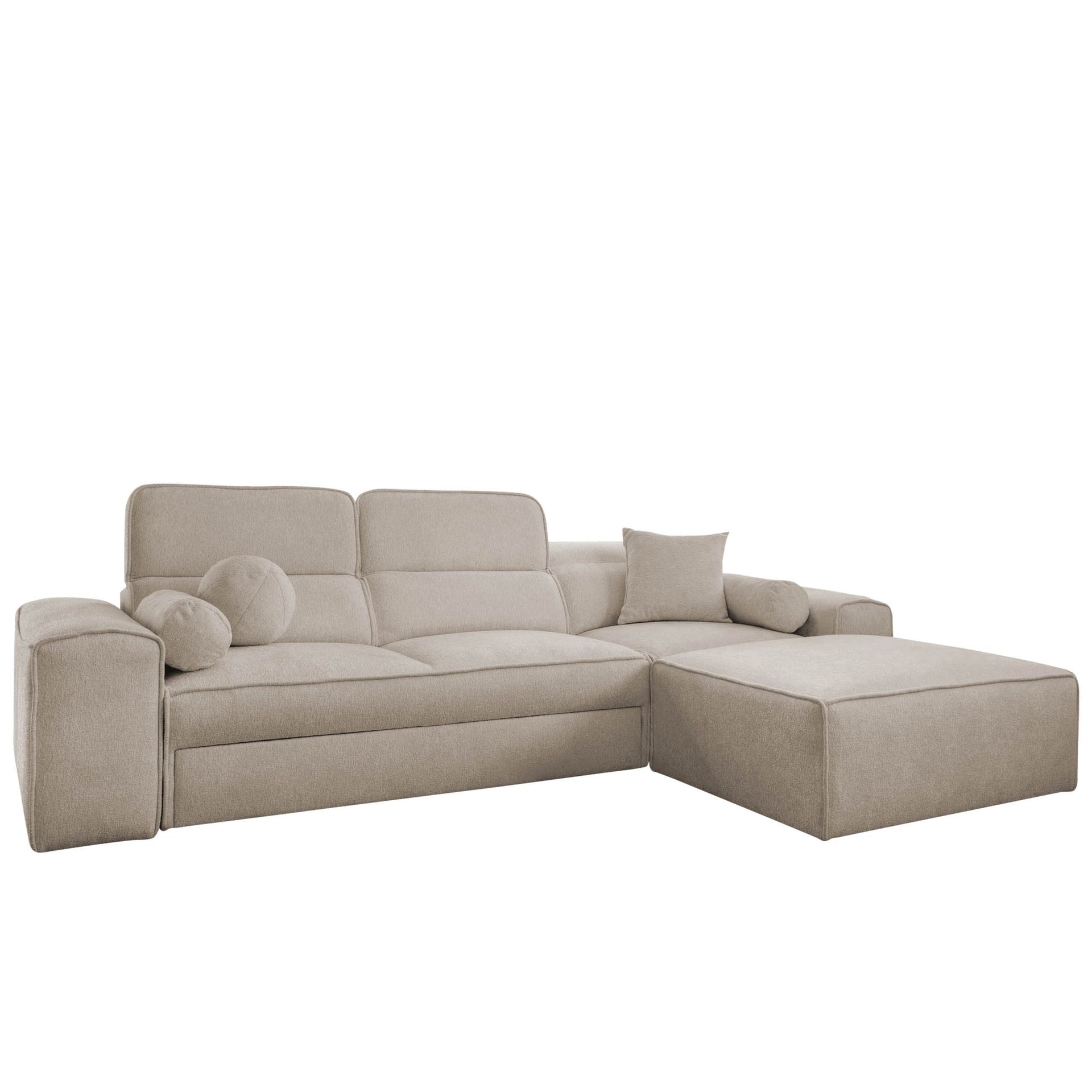 Vitoran 3-sits Bäddsoffa med Divan Högervänd - Beige
