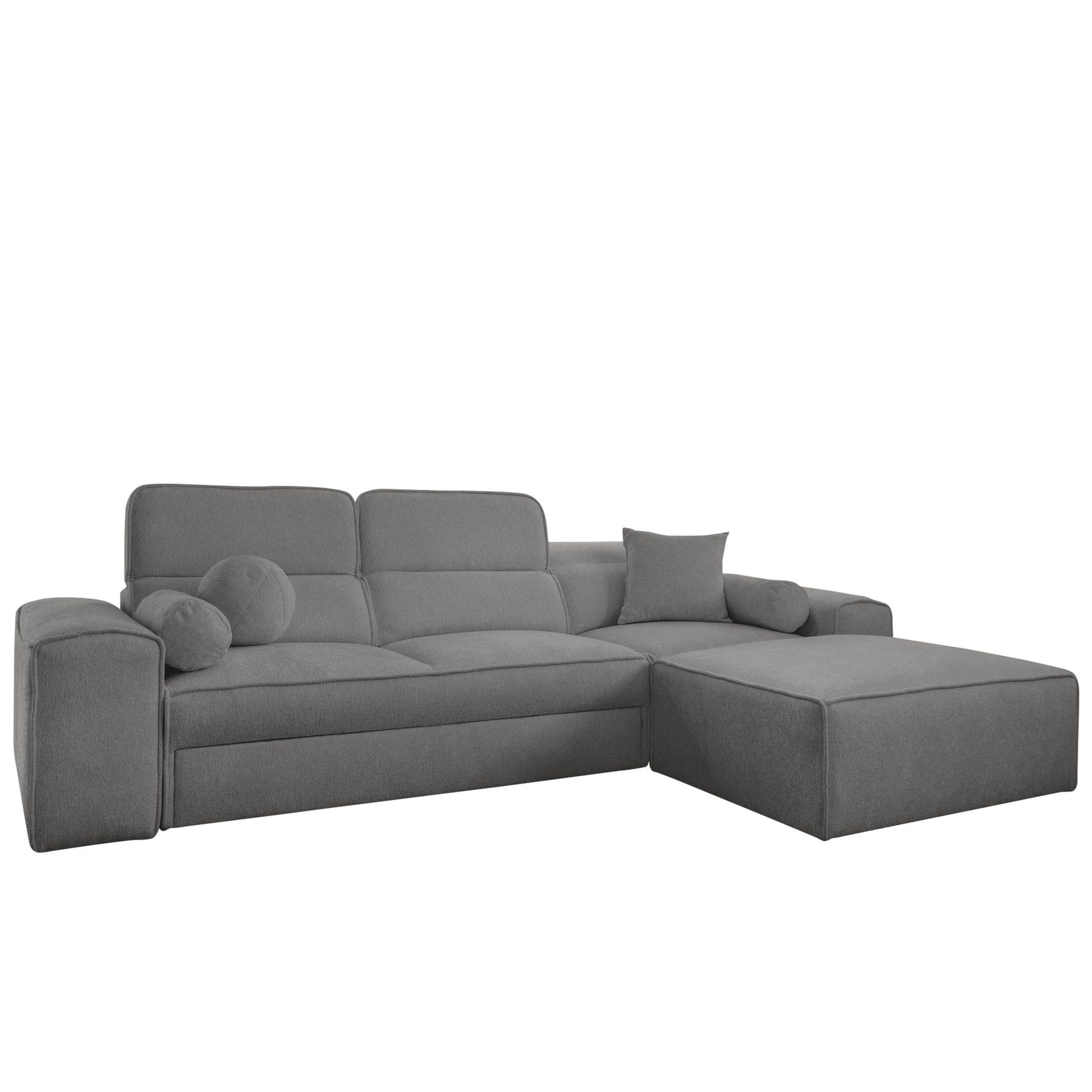 Vitoran 3-sits Bäddsoffa med Divan Högervänd - Mörkgrå