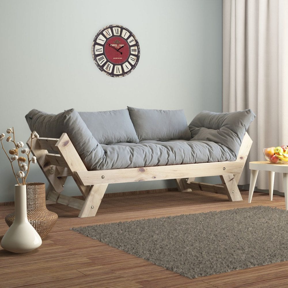 Zylar 2-sits Bäddsoffa - Natur/Mörkgrå