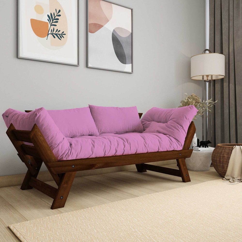 zylar 2-sits bäddsoffa - rosa