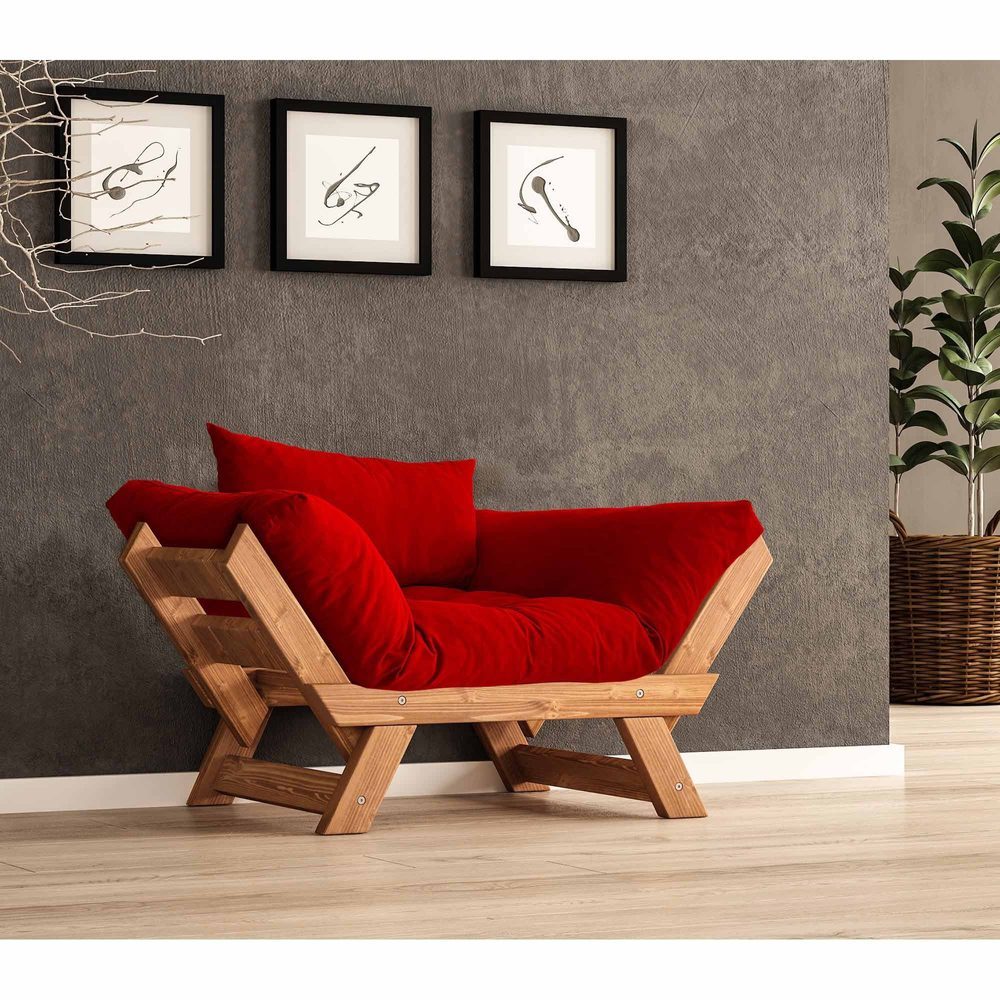 zylar 2-sits bäddsoffa - röd