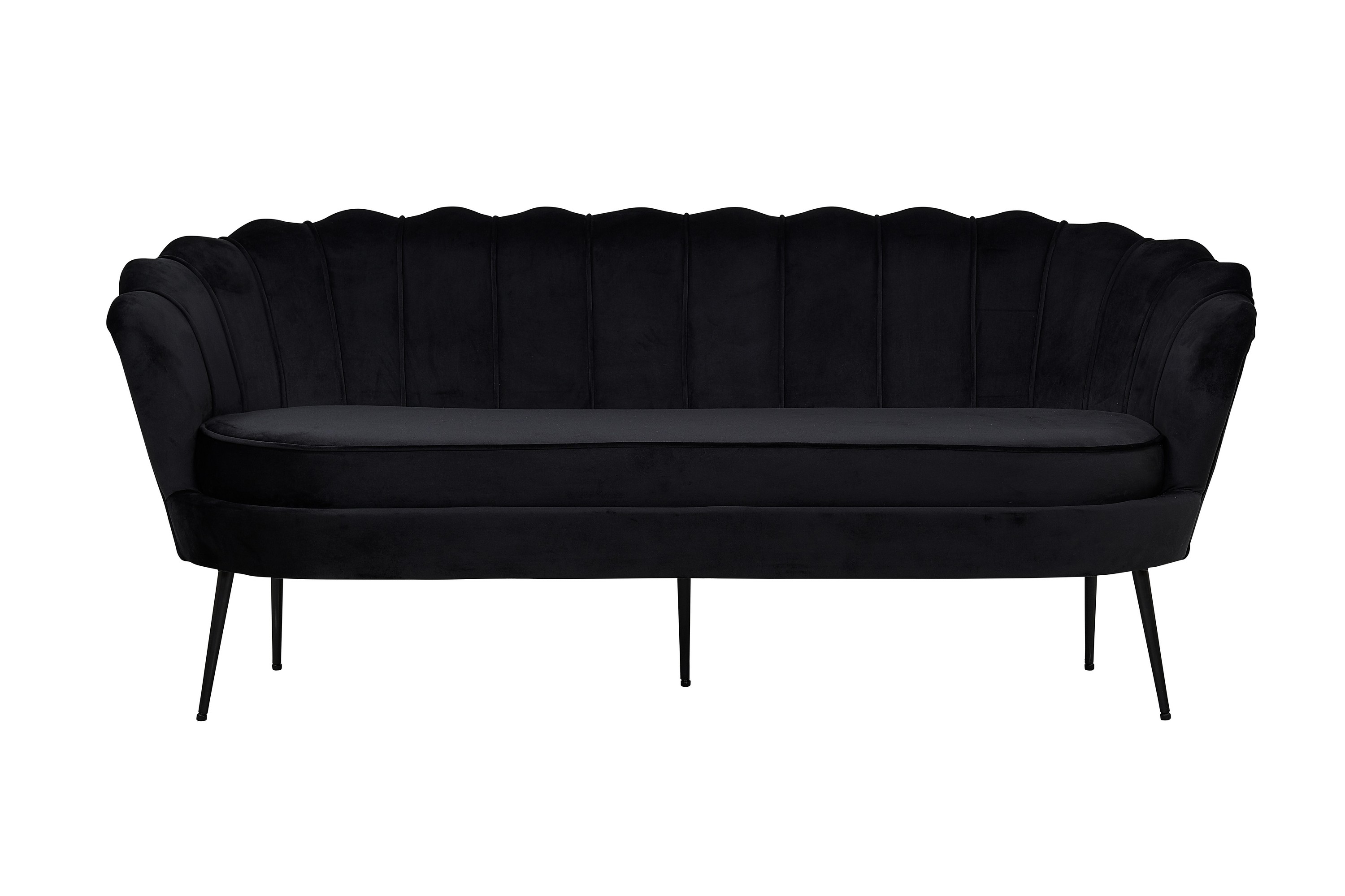 Calais 3-sits Soffa Sammet Svart