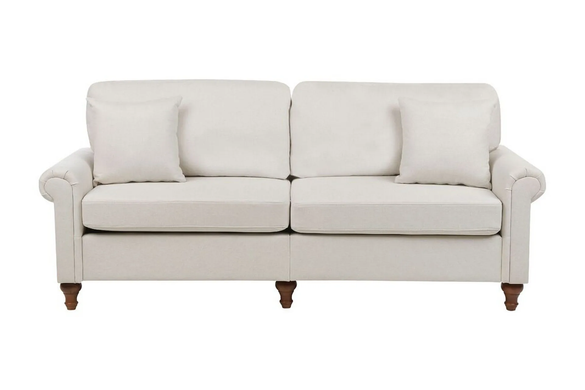 Cher Soffa 3-sits - Beige/Mörkt trä