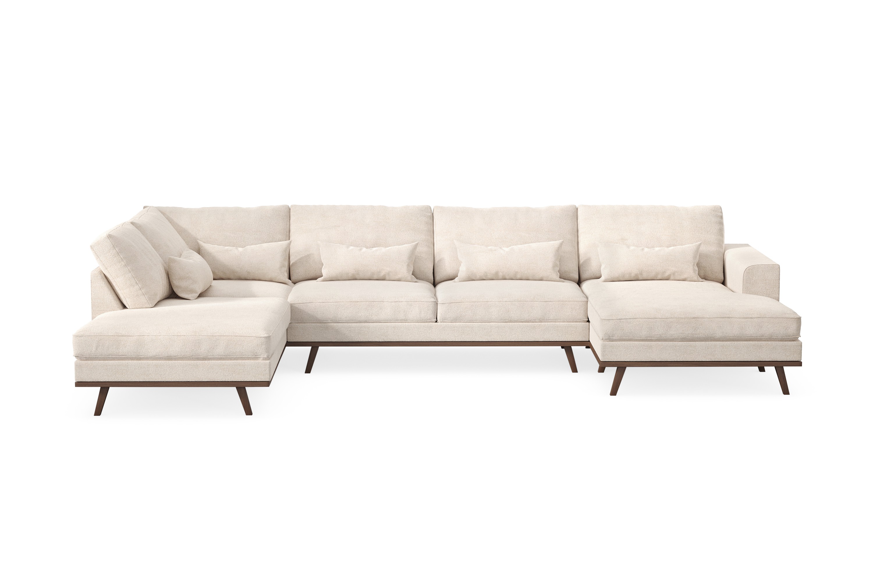Copenhagen 5-sits Vänstervänd U-formad Large Soffa med Divan och Schäslong i Chenille Beige
