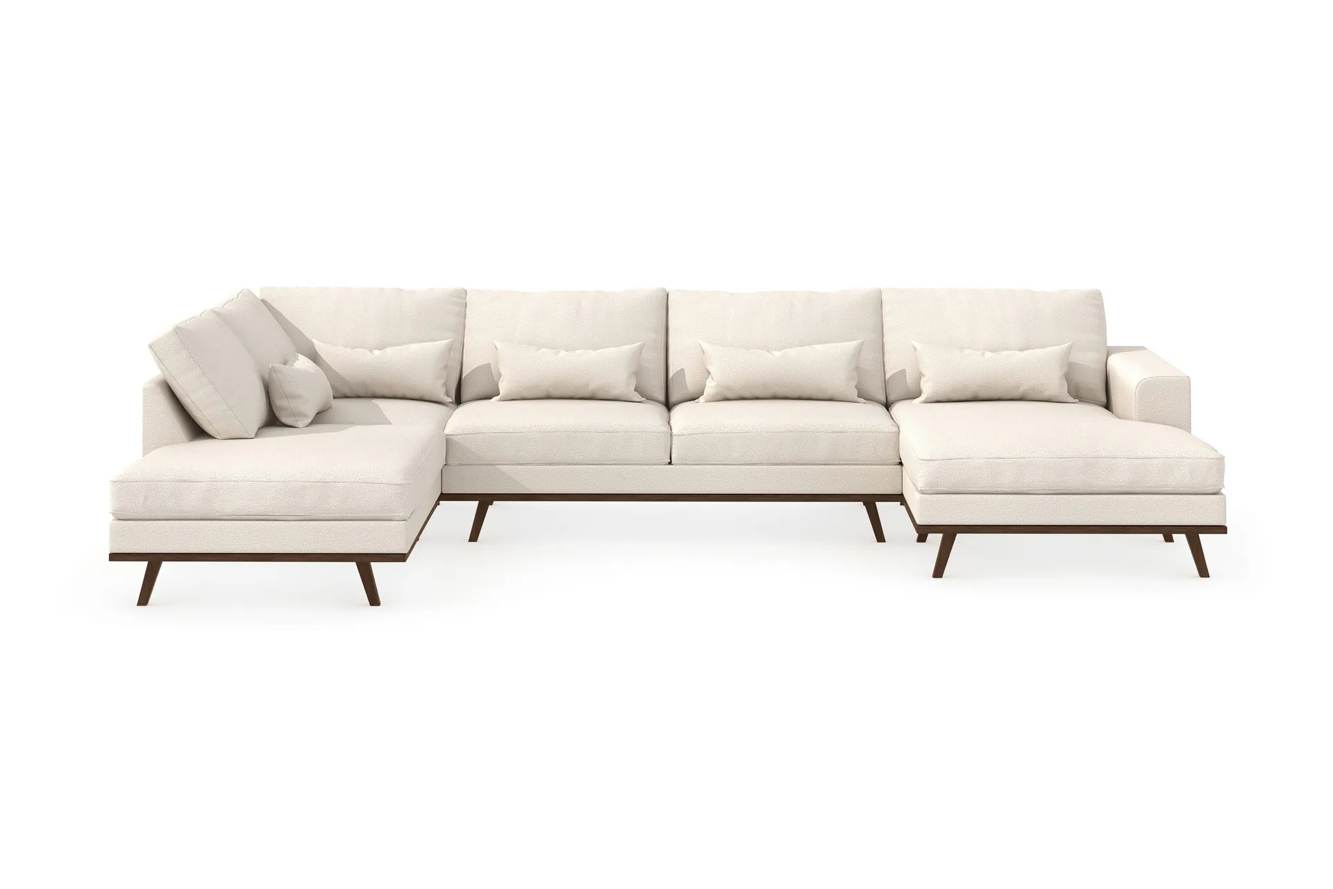Copenhagen 5-sits Vänstervänd U-formad Large Soffa med Divan och Schäslong i Tyg - Beige