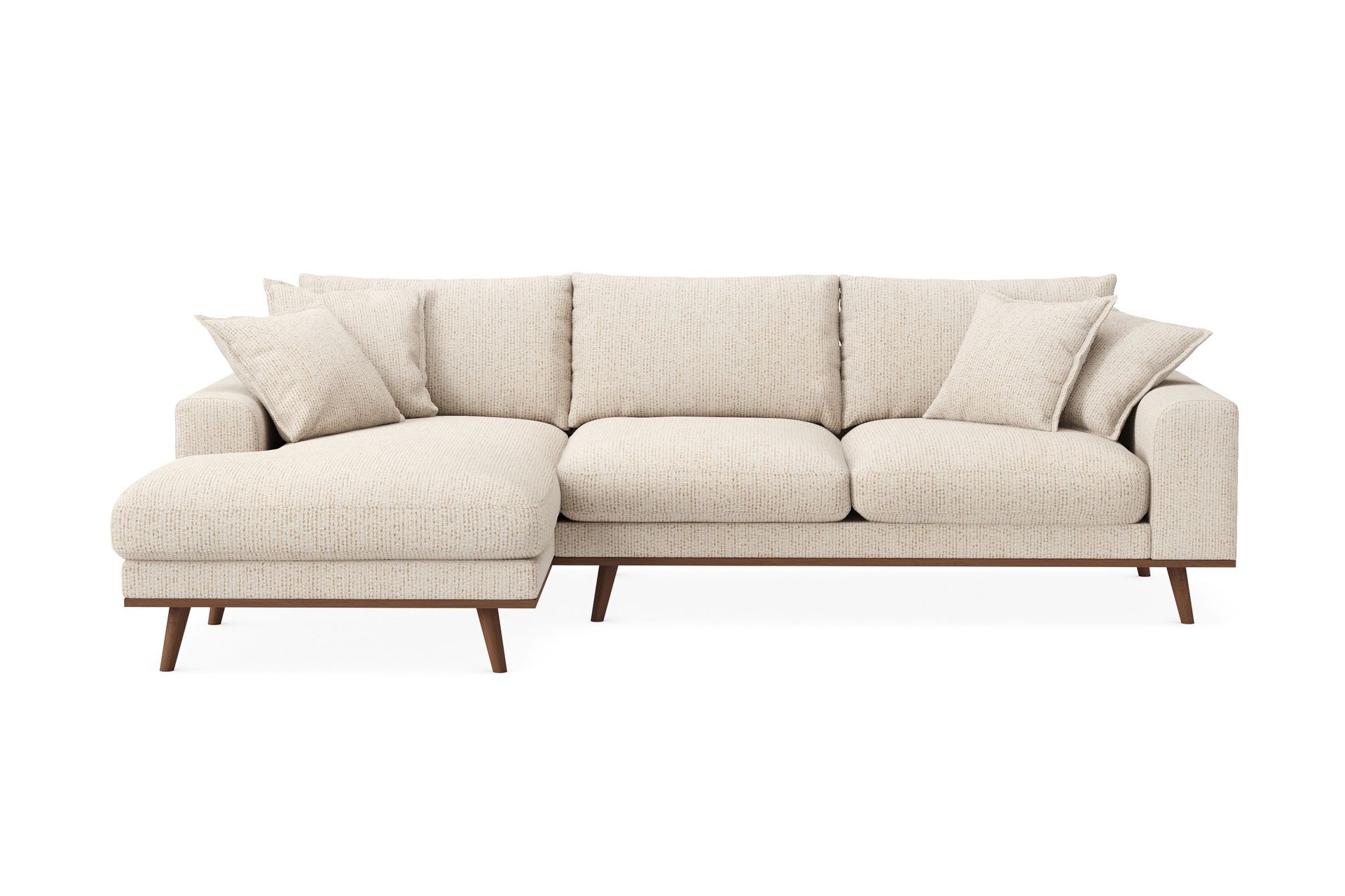 Copenhagen Premium 4-sits V&auml;nsterv&auml;nd L-formad Djup Divansoffa i Chenille - Beige