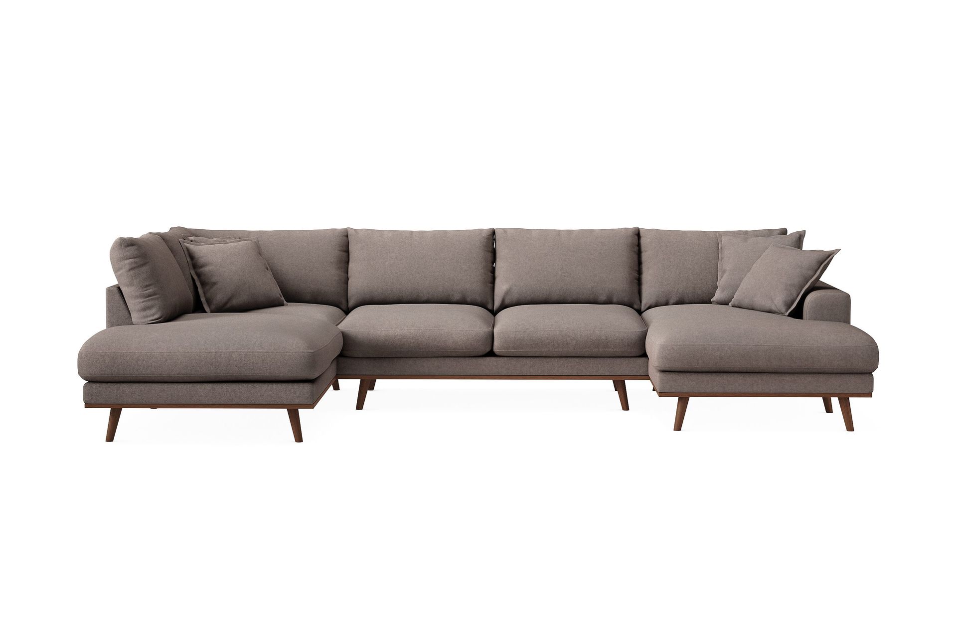 Copenhagen Premium 5-sits V&auml;nsterv&auml;nd U-formad Djup Soffa med Divan och Sch&auml;slong i Tyg - Brun