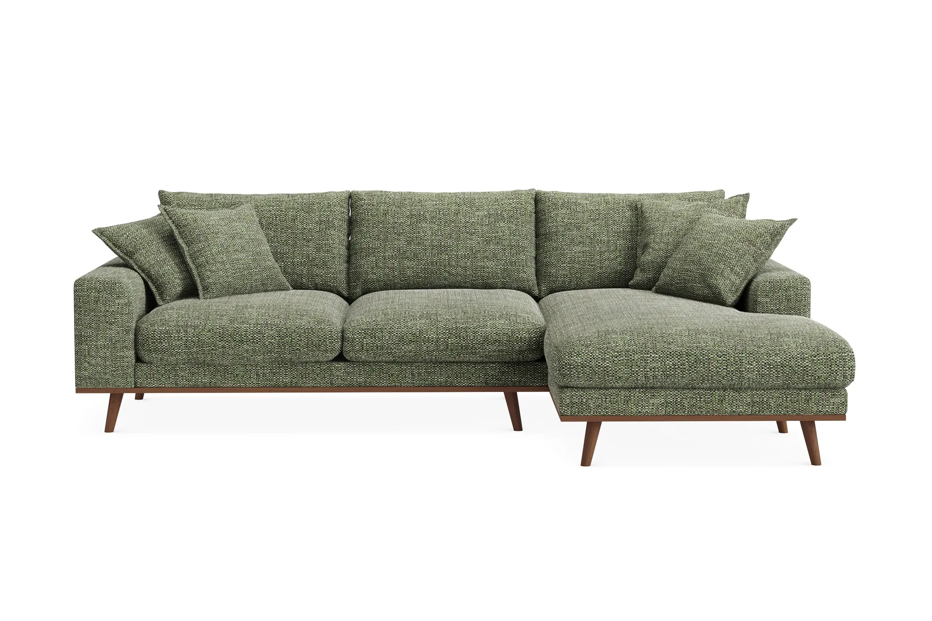 Copenhagen Premium 4-sits H&ouml;gerv&auml;nd L-formad Djup Divansoffa i Chenille - Gr&ouml;n