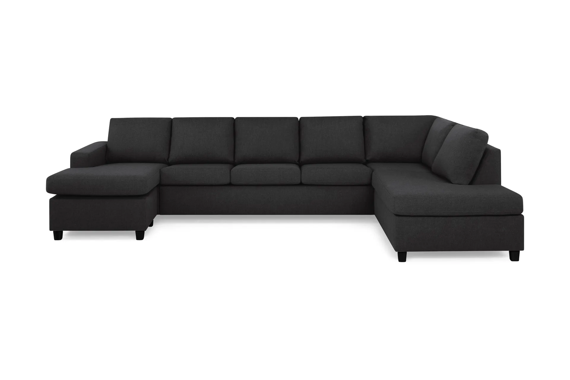 Crazy 5-sits H&ouml;gerv&auml;nd U-formad X-Large Soffa med Divan och Sch&auml;slong i Tyg - Antracit