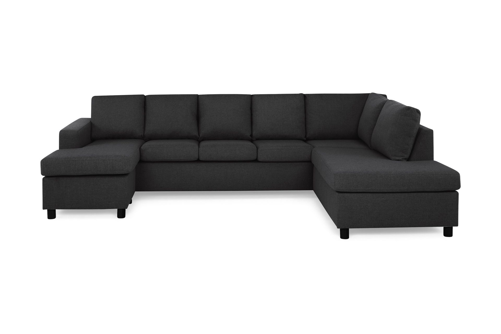 Crazy 5-sits Högervänd U-formad X-Large Soffa med Divan och Schäslong i Tyg – Antracit
