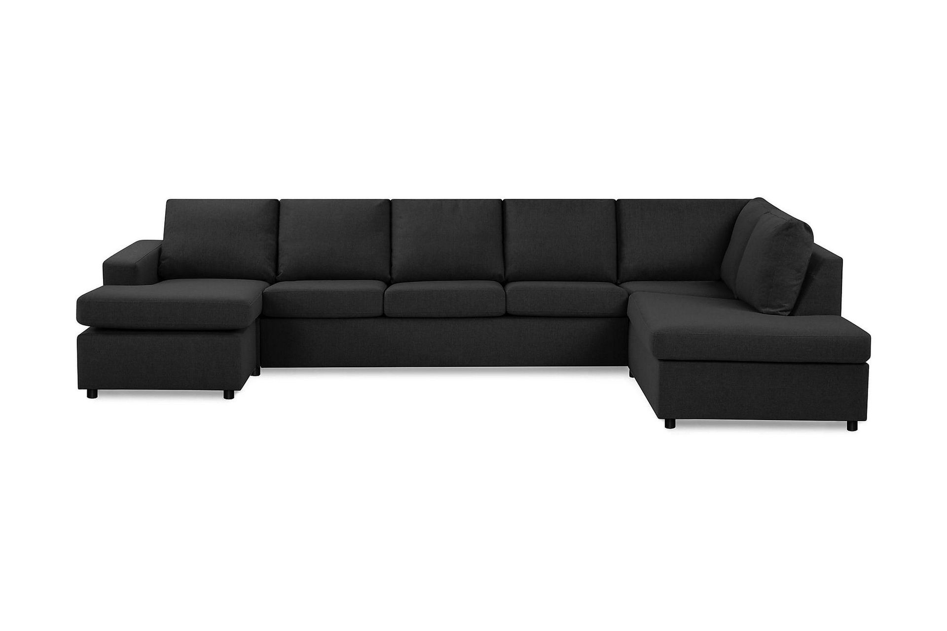 Crazy 5-sits H&ouml;gerv&auml;nd U-formad X-Large Soffa med Divan och Sch&auml;slong i Tyg - Antracit