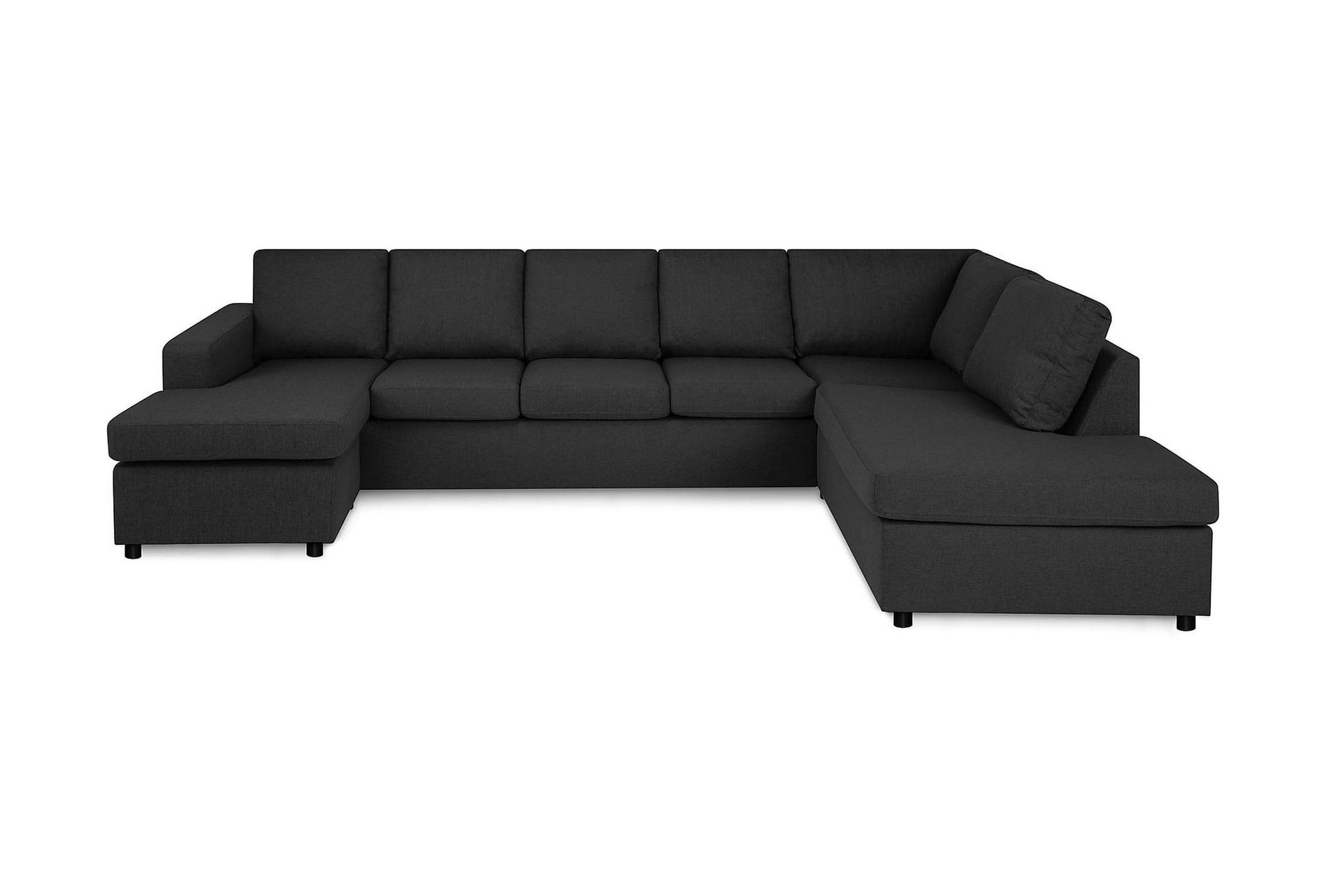 Crazy 5-sits H&ouml;gerv&auml;nd U-formad X-Large Soffa med Divan och Sch&auml;slong i Tyg - Antracit